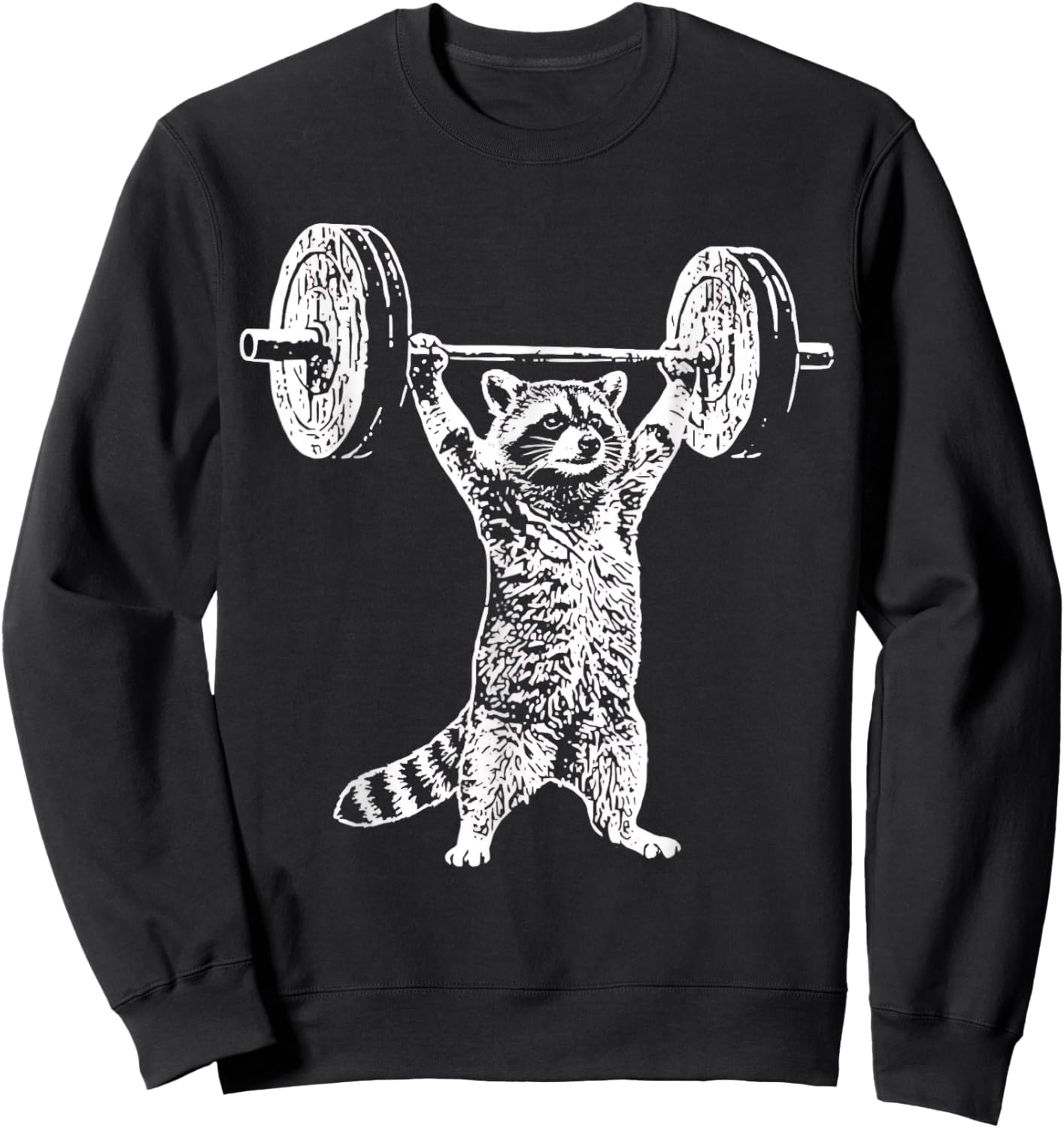 Vintage Retro Gewichtheben Gym Waschbär Kreuzheben Lustig Sweatshirt - Sweatshirt | Black
