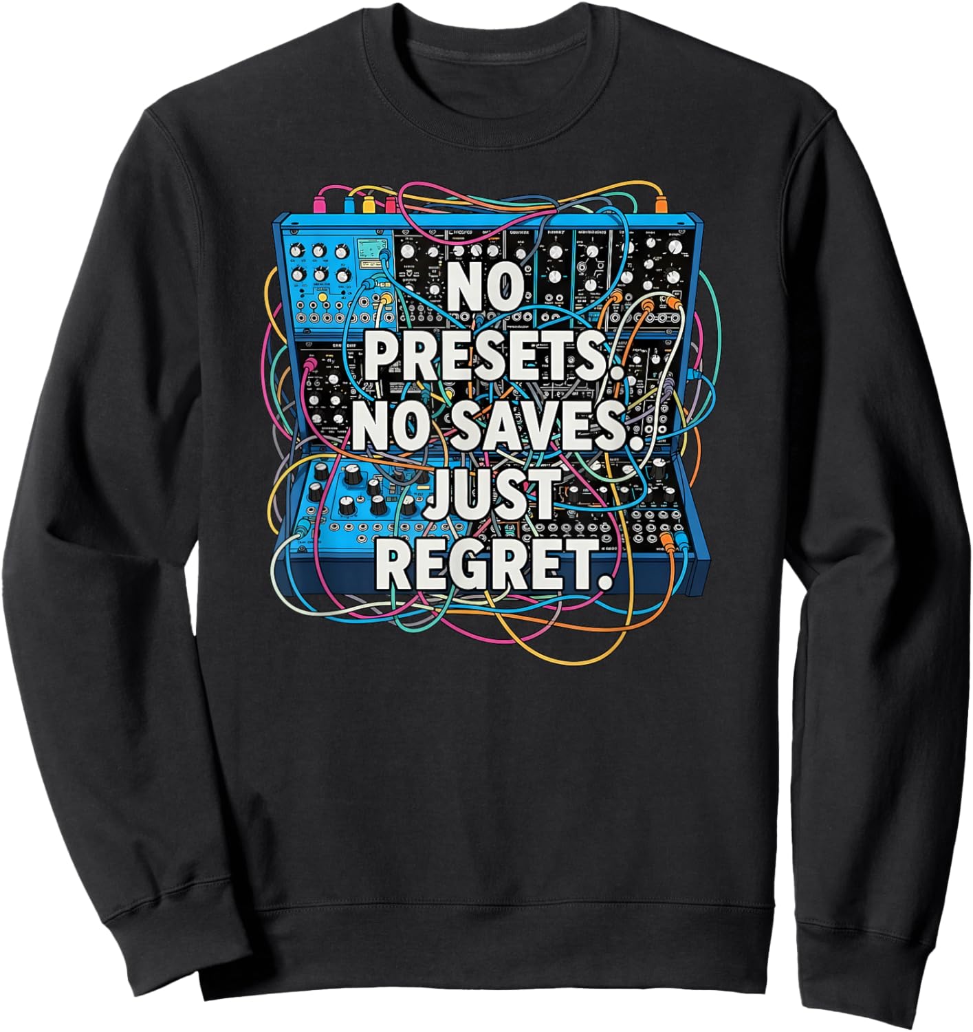 Funny Modular Synthesizer Eurorack Patch Cable Sweatshirt - Sweatshirt | Black