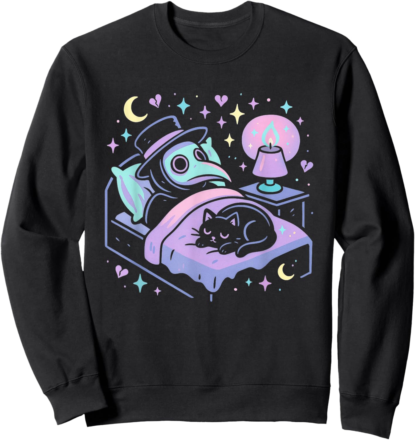 Pastel Goth Shirt Sleeping Plague Doctor Sleep Sweatshirt - Sweatshirt | Black