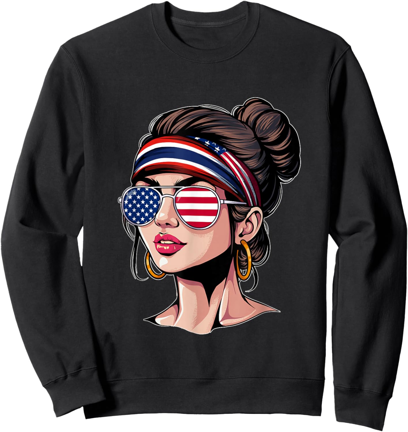 Half American Thai Girl USA Thailand Flag Sweatshirt - Sweatshirt | Black