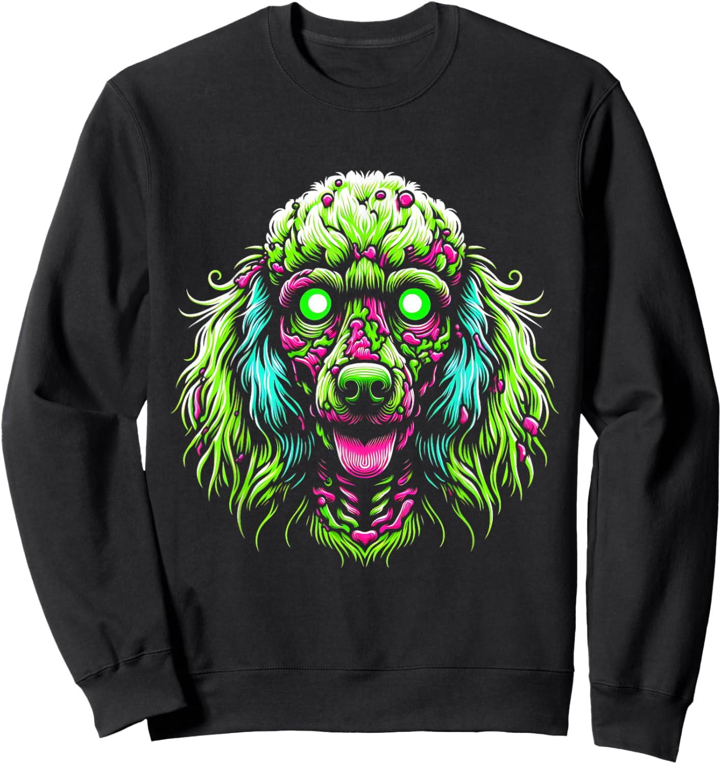 Zombie Poodle Dog Ghost Dark Halloween Horror Skeleton Gifts Men Women Kids Sweatshirt - Sweatshirt | Black