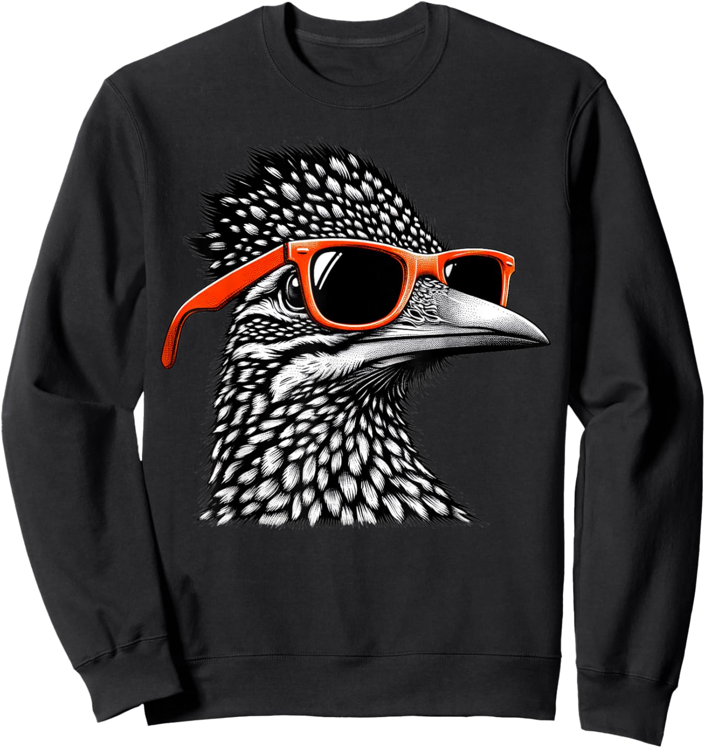 Cool Roadrunner Bird Wearing Sunglasses Graphic Art Sweatshirt - Sweatshirt | Black