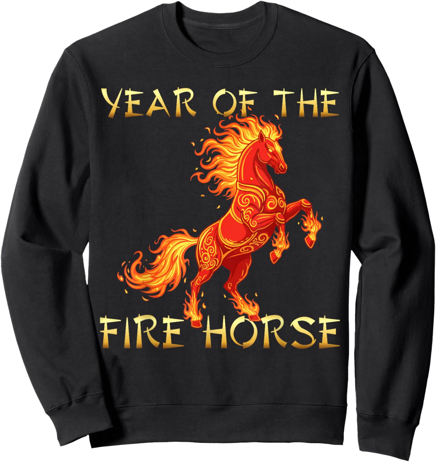 Year The Fire Horse 2026 Chinese Lunar New Year Sweatshirt - Sweatshirt | Black