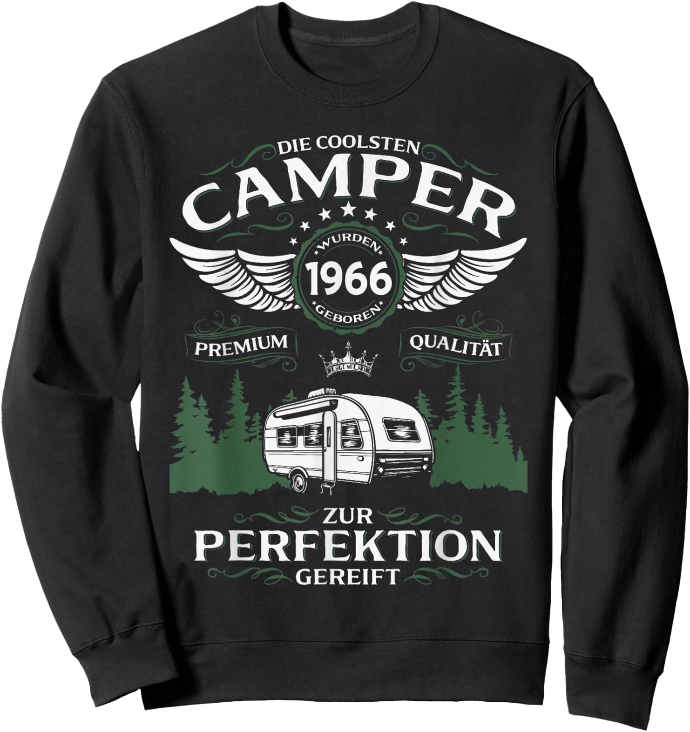 60. Geburtstag Mann Camper Camping Helden 1966 Lustiges Sweatshirt - Sweatshirt | Black