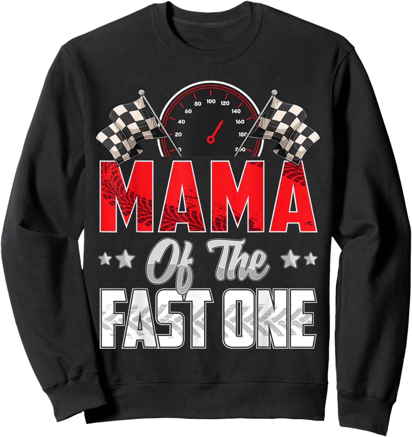 1 year old racing car fast one birthday 1st Family Mama Sweatshirt - Sweatshirt | Black