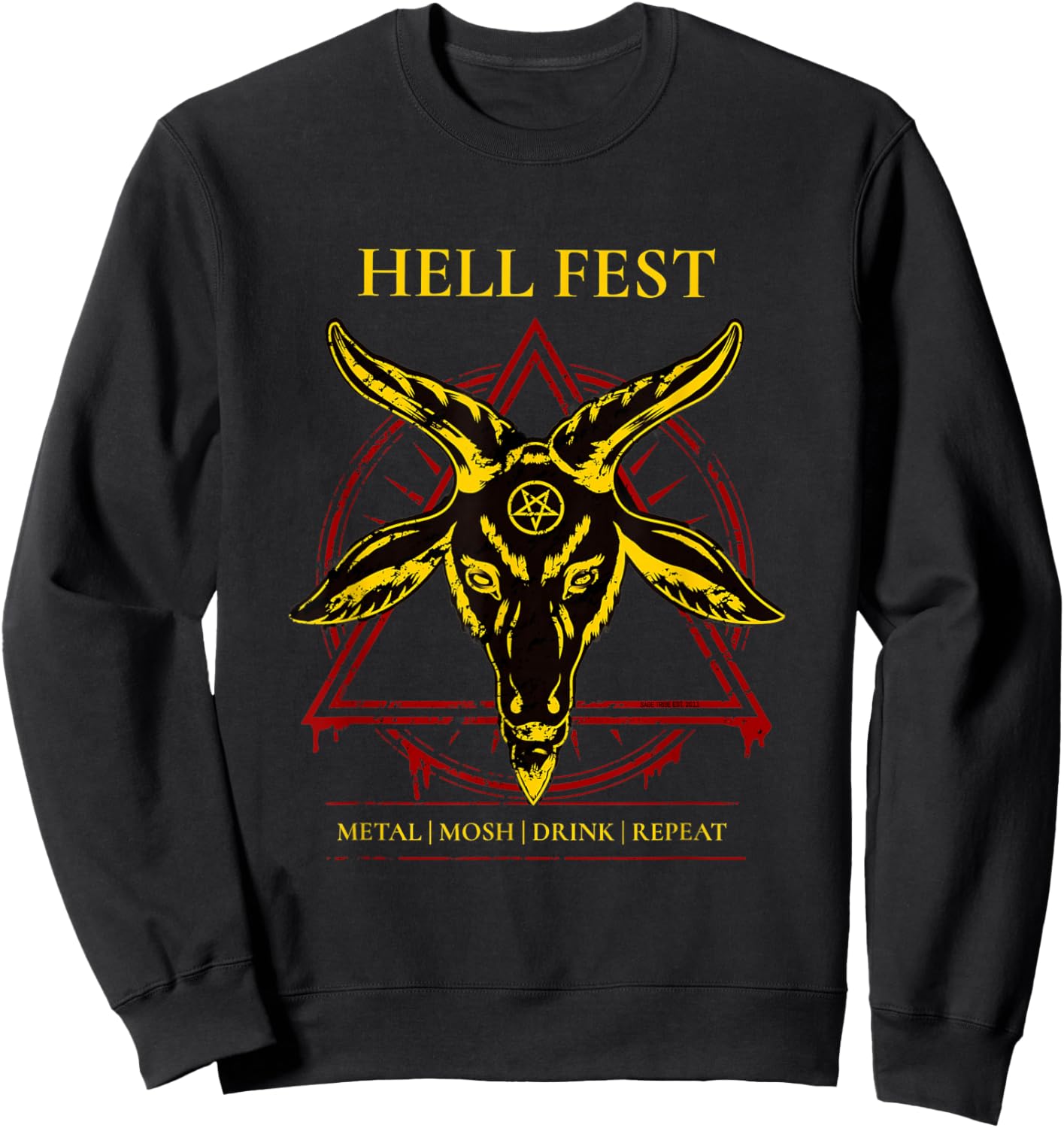 HellFest Metal Mosh, Drink, Repeat Baphomet Sweatshirt - Sweatshirt | Black