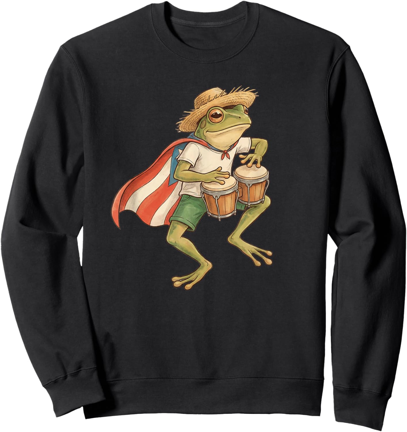 Puerto Rico Coquí Frog Music Culture Souvenir Sweatshirt - Sweatshirt | Black