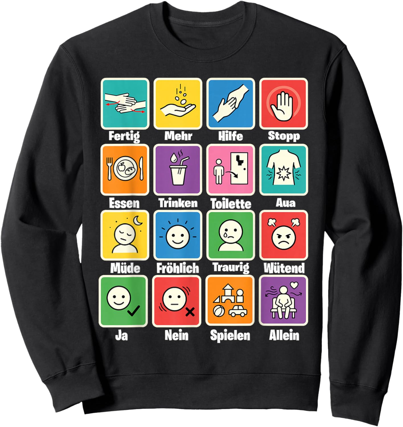 Autism Nonverbal Communication Aid AAC Speech Therapy Teacher Sweatshirt - Sweatshirt | Black