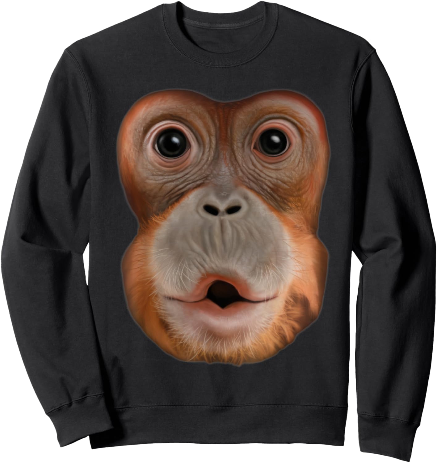 Monkey Stomach Funny Meme Ape Gorilla Sweatshirt - Sweatshirt | Black