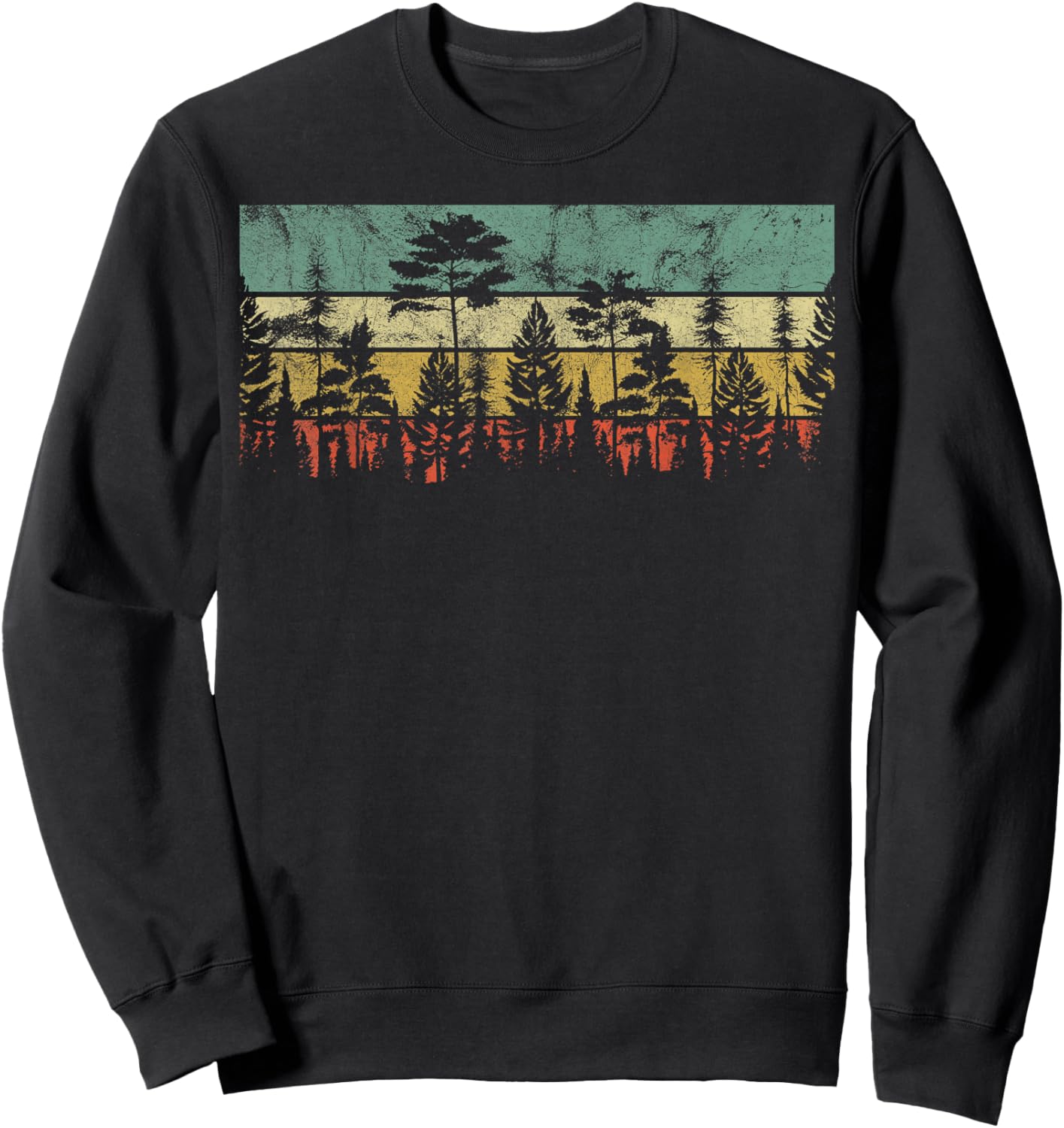 Trees Outdoors Wildlife Nature Vintage Forest Nature Retro Sweatshirt - Sweatshirt | Black