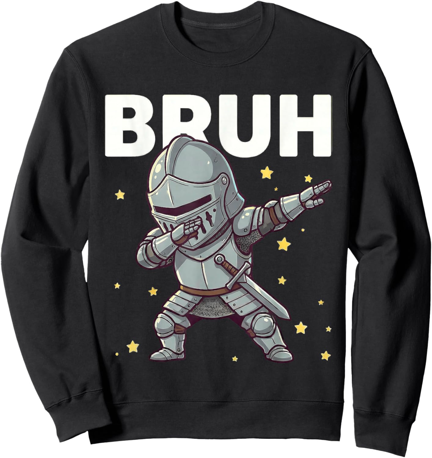 Bruh Funny Dabbing Knight Kids Boys Medieval Lover Sweatshirt - Sweatshirt | Black