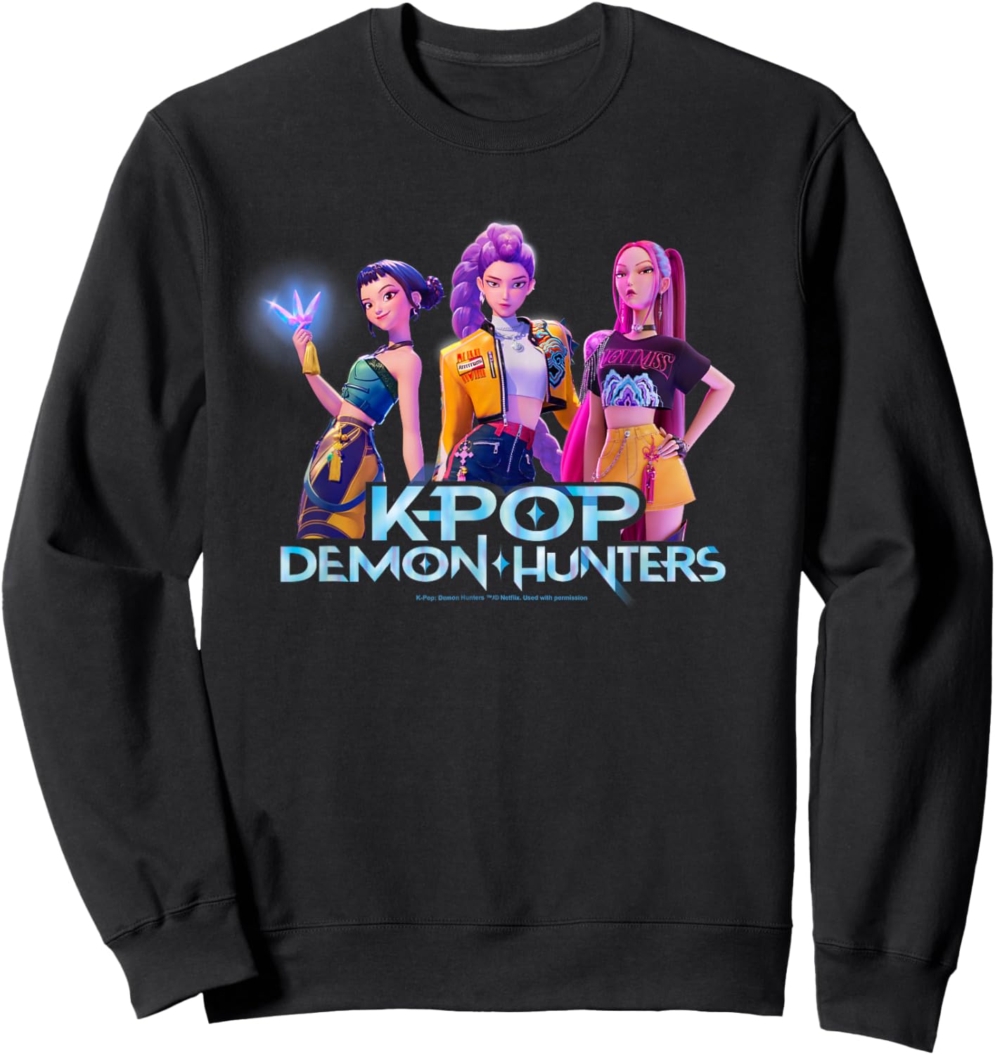 KPop Demon Hunters Huntrix Kpop Group Officially Licensed Sweatshirt - Sweatshirt | Black