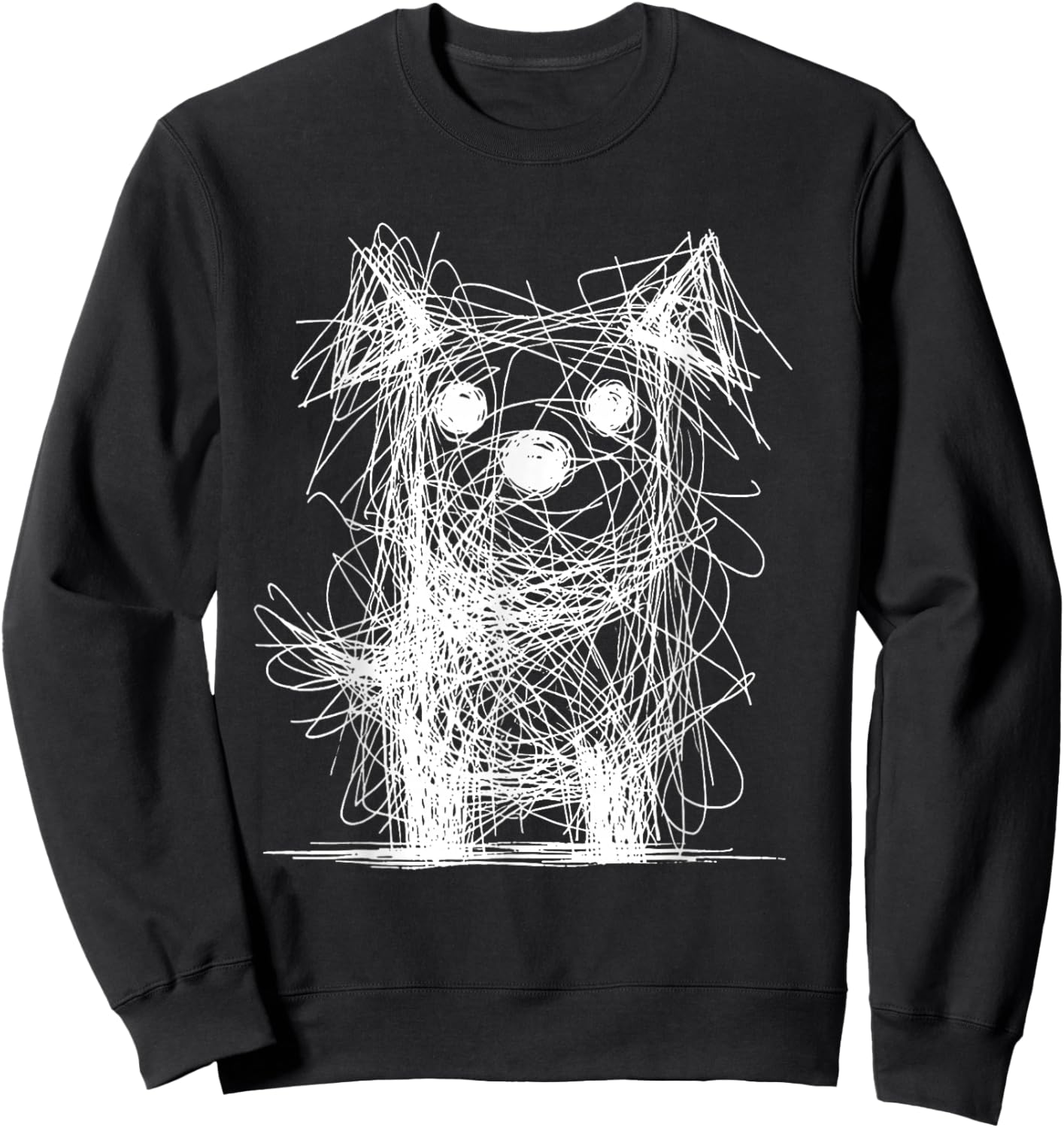 Scruffy Dog Chaos Art Sweatshirt - Sweatshirt | Black