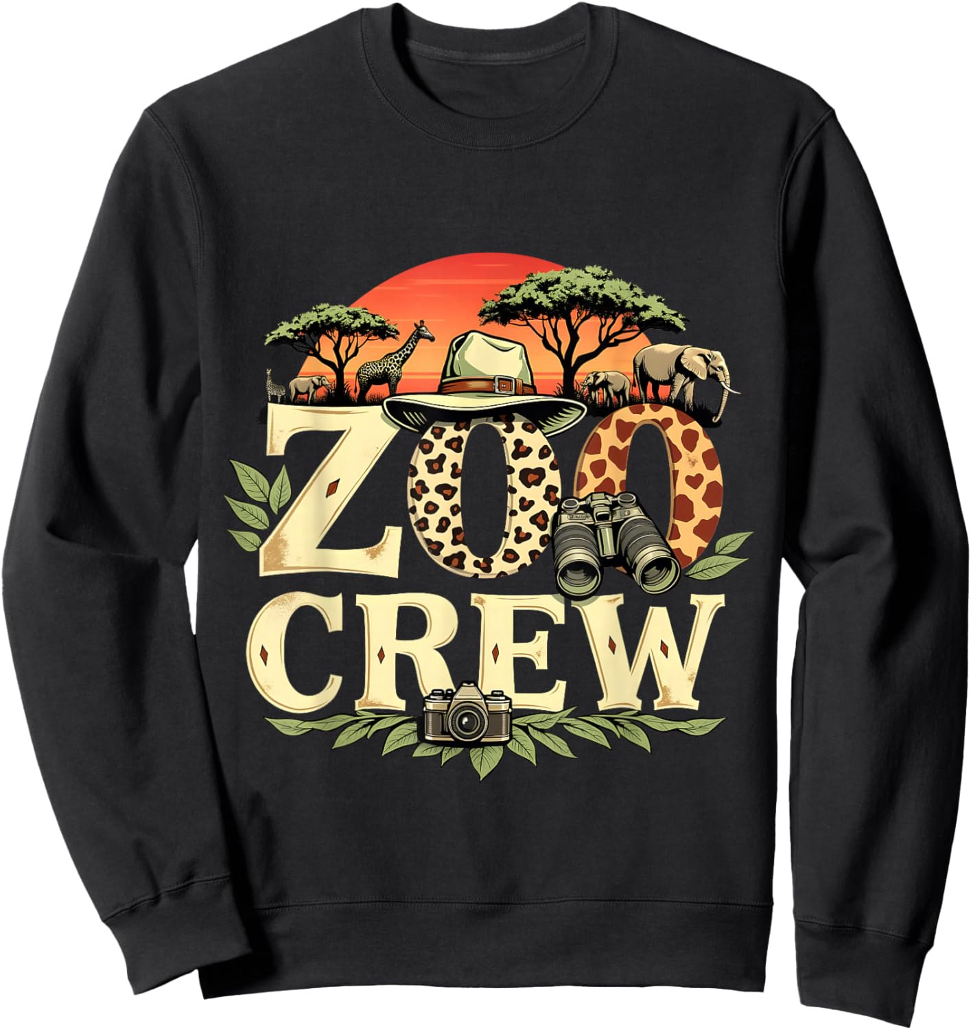 Zoo Crew Safari Animals Wildlife Animal Wild Field Trip Sweatshirt - Sweatshirt | Black