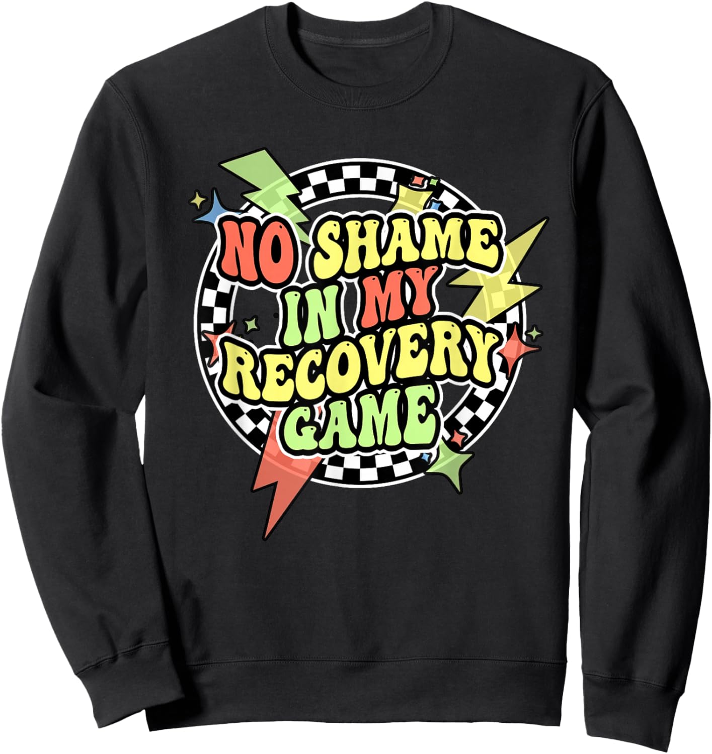 Retro No Shame In My Recovery Game Shirt Men Sweatshirt - Sweatshirt | Black
