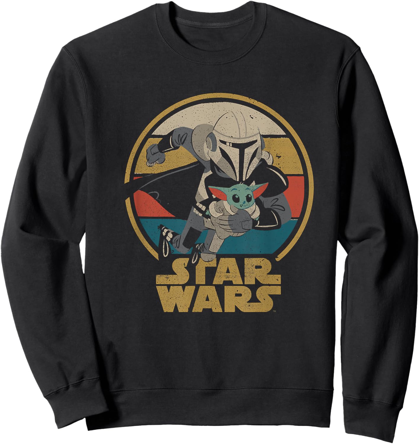 Star Wars The Mandalorian and Grogu Running Badge Sweatshirt - Sweatshirt | Black