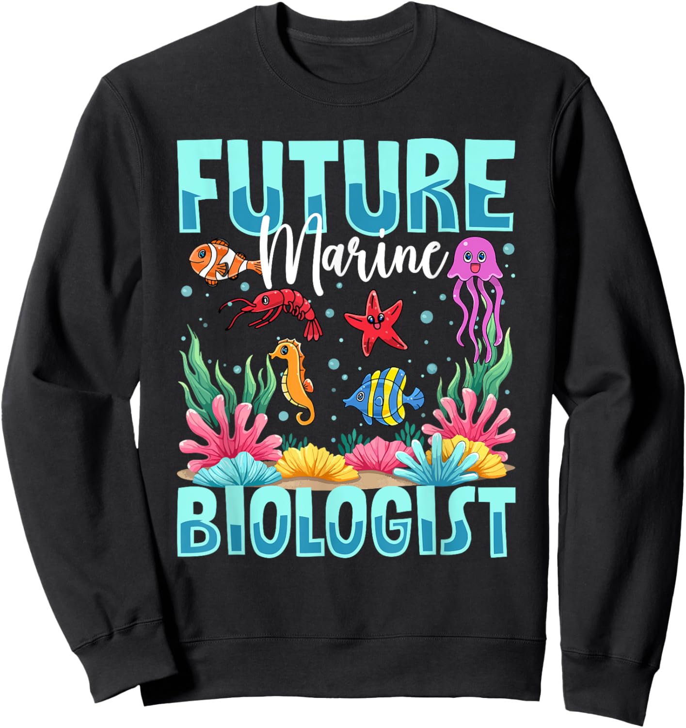 Future Marine Biologist Ocean Life Kids Sweatshirt - Sweatshirt | Black
