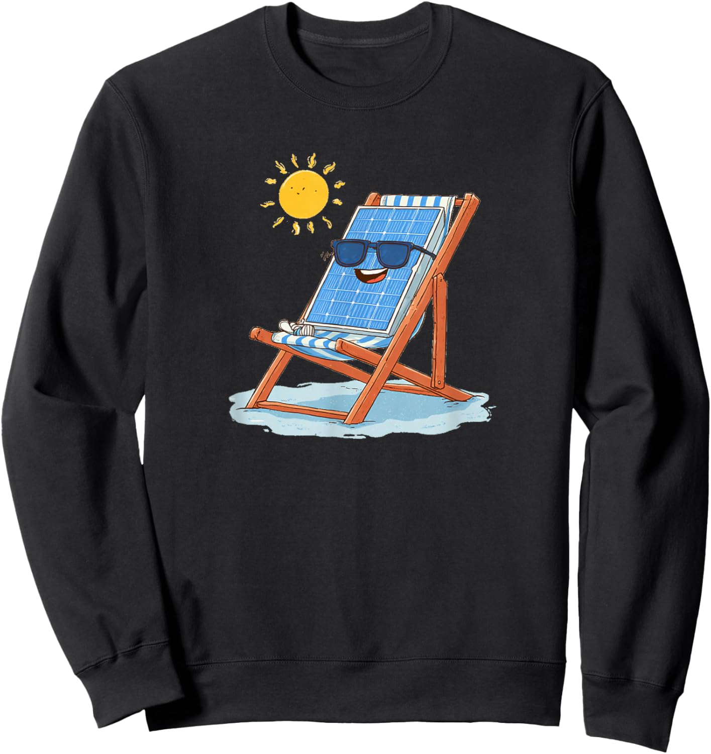 Fun Solar Panel On Vacation For Sun Lovers And Sunbathing Sweatshirt - Sweatshirt | Black