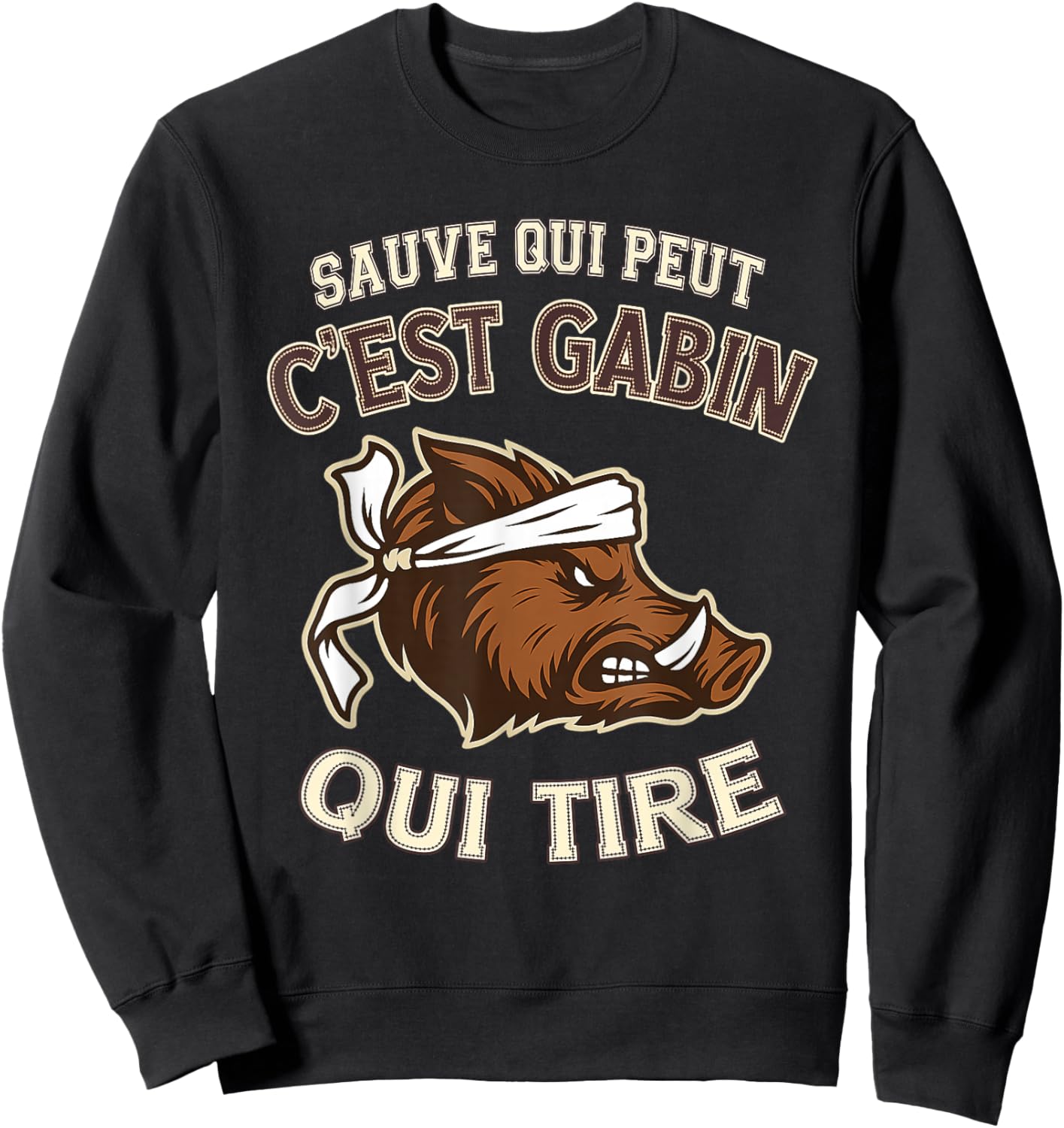 Chasseur Name Gabin - Funny Boar Bad Shooter Sweatshirt - Sweatshirt | Black