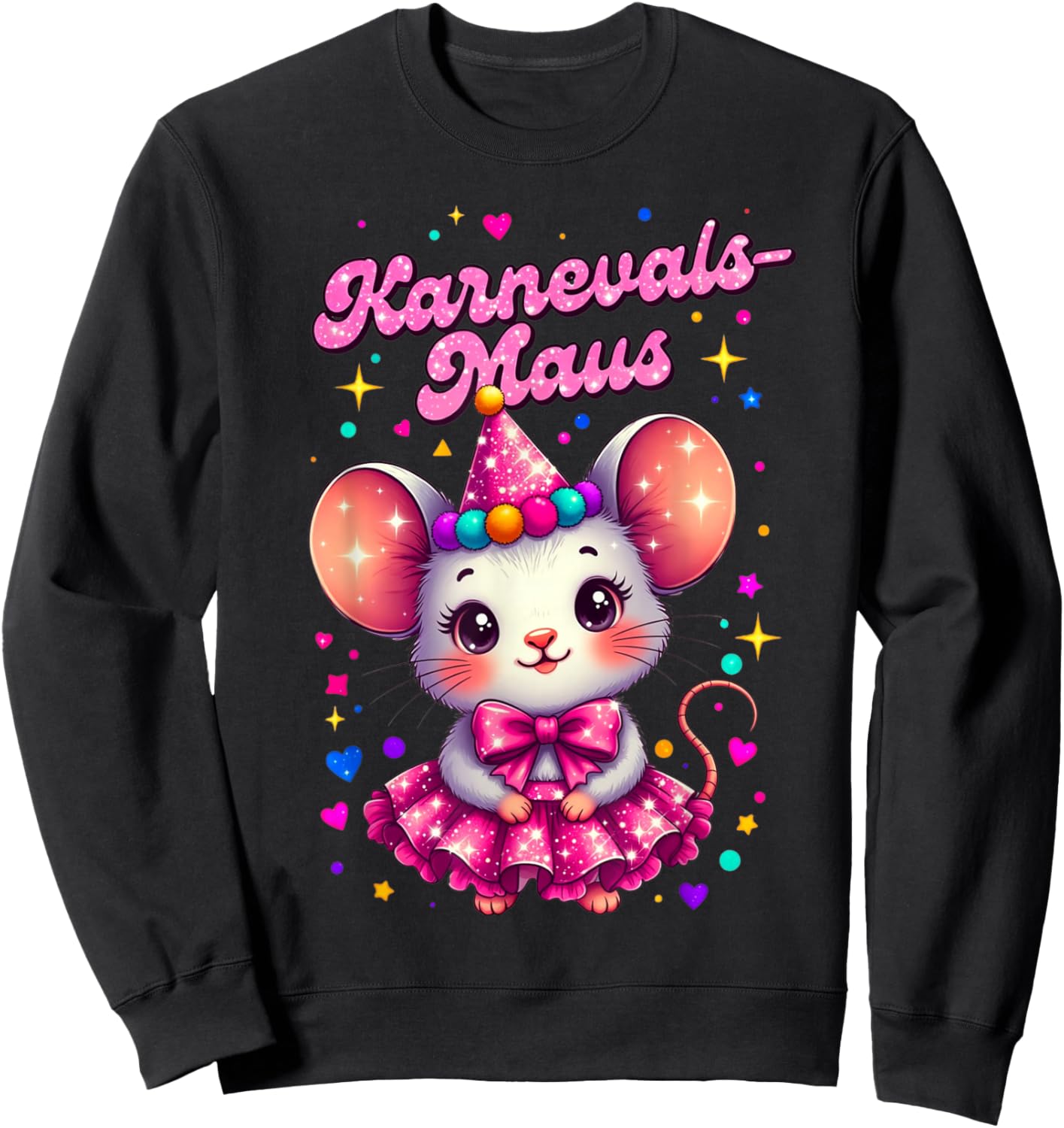 Carnival Mouse Cute Fancy Dress Motif and Children Sweatshirt - Sweatshirt | Black