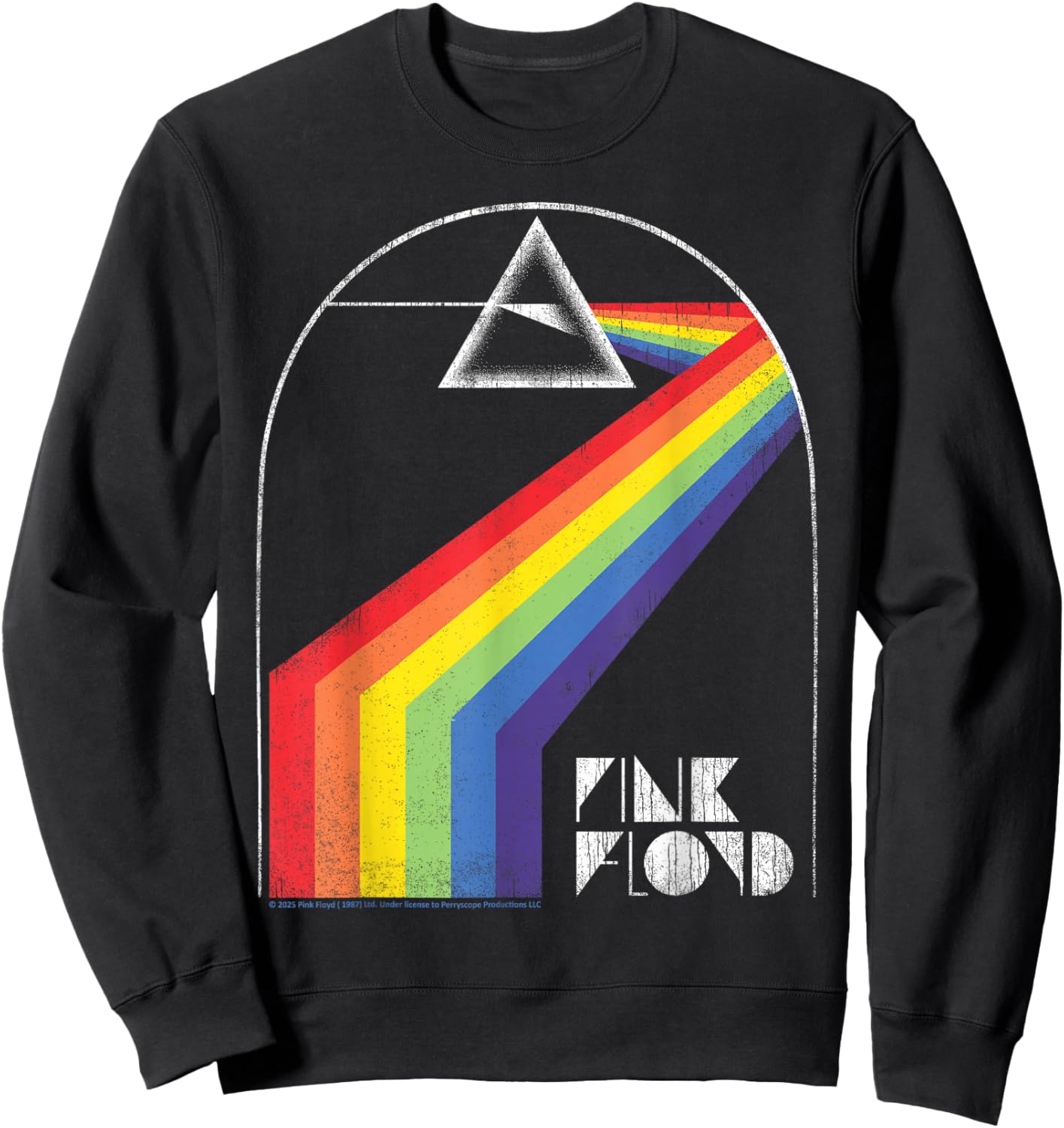 Pink Floyd Retro Prism Rainbow Design Sweatshirt - Sweatshirt | Black