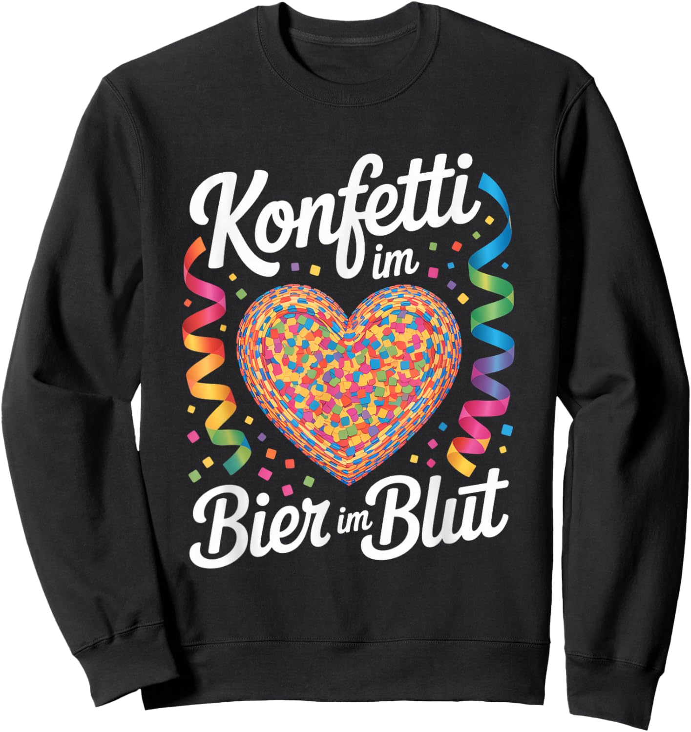 Carnival Beer Confetti Heart Party Alaaf Sweatshirt - Sweatshirt | Black