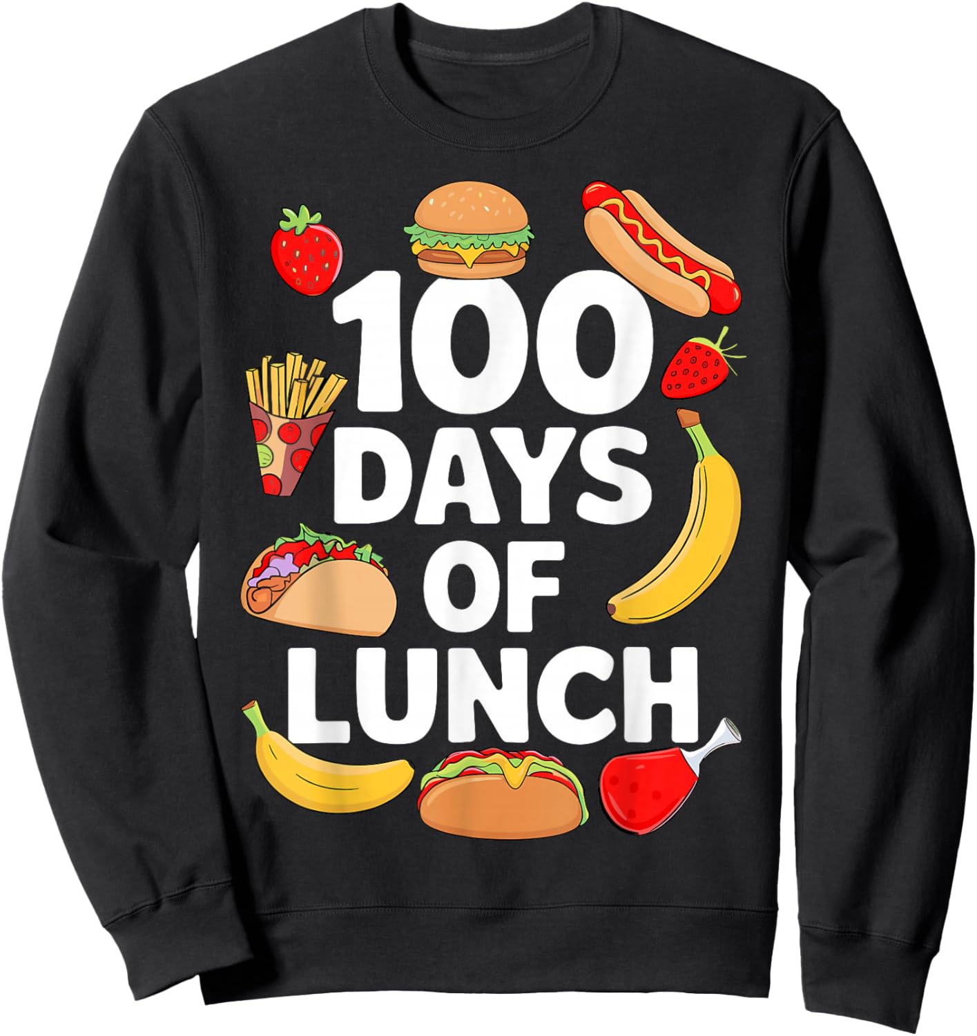 100 Days Of Lunch Lady Cafeteria Worker 100th Day Of School Sweatshirt - Sweatshirt | Black