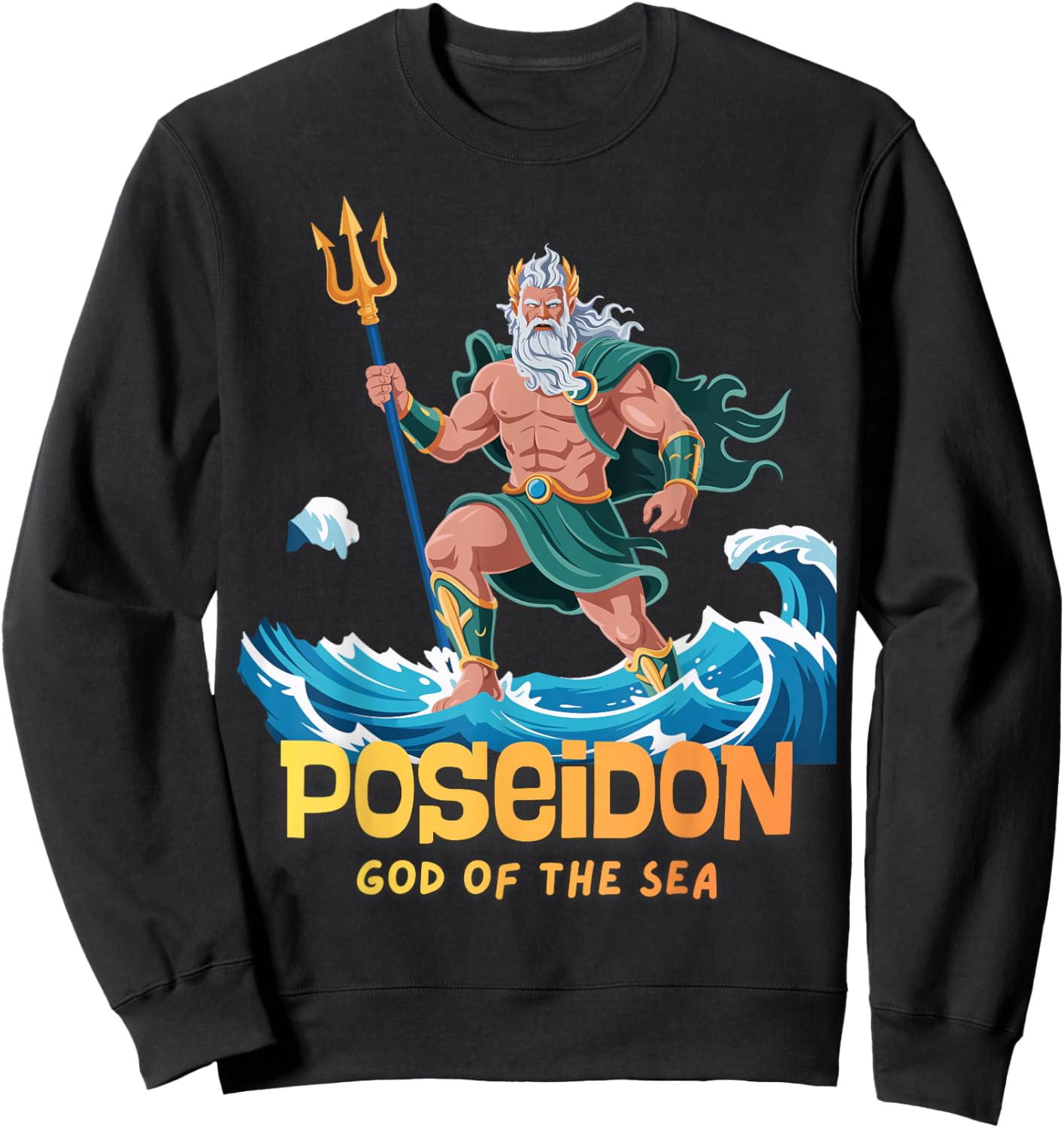 Greek God Poseidon God of Sea Souvenir Greece Toddler Boy Sweatshirt - Sweatshirt | Black