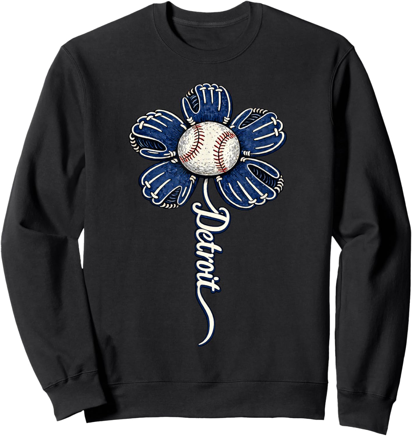 Detroit Flower Women Boys Girls Kids Sweatshirt - Sweatshirt | Black