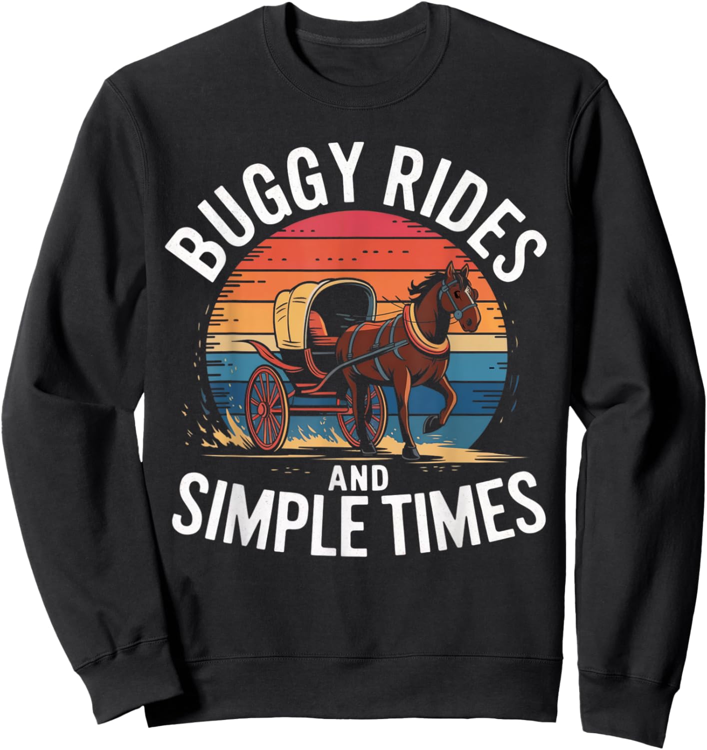 Amish Buggy – Classic Countryside Design Sweatshirt - Sweatshirt | Black