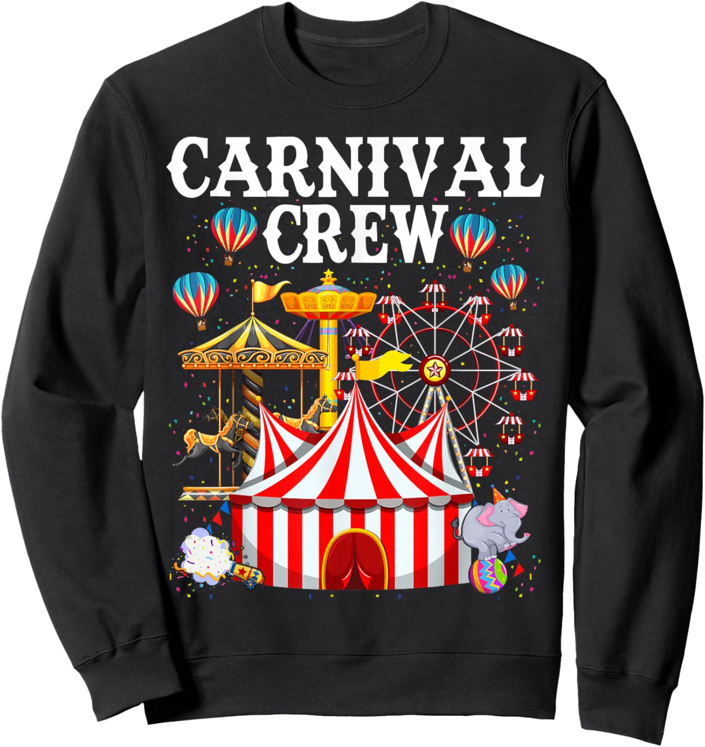 Carnival Crew for Birthday Theme Party Matching Family Sweatshirt - Sweatshirt | Black