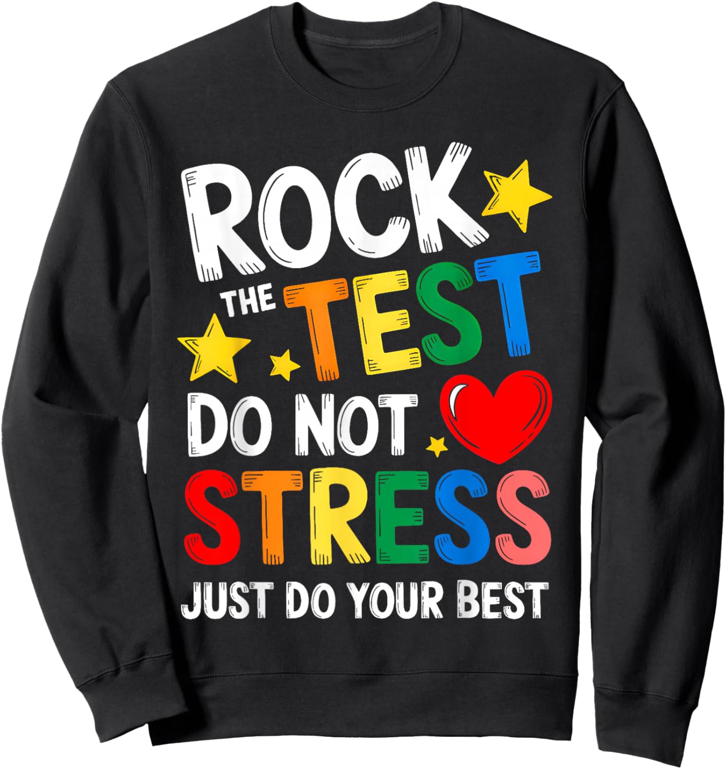 Groovy Rock The Test Teacher Student Test Day Testing Day Sweatshirt - Sweatshirt | Black