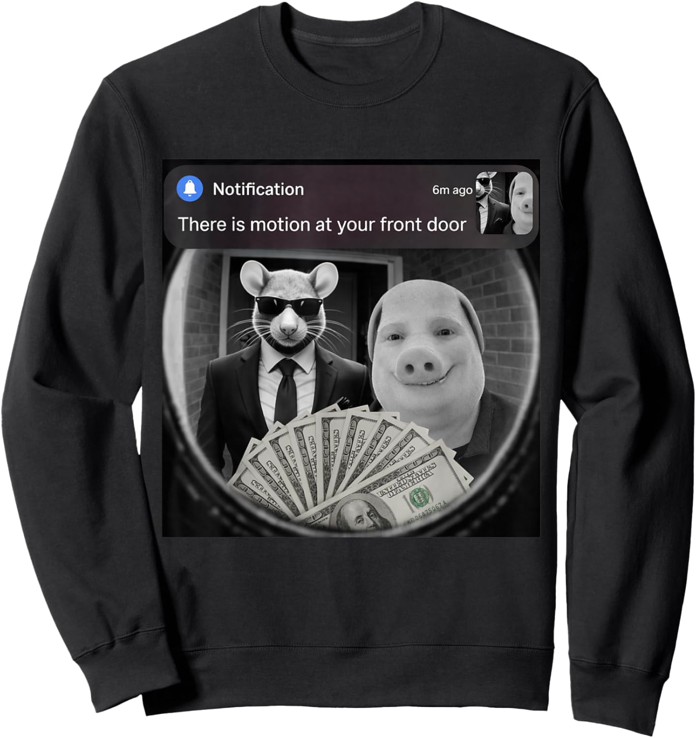 Funny Tim Cheese and John Pork with Motion Meme Sweatshirt - Sweatshirt | Black