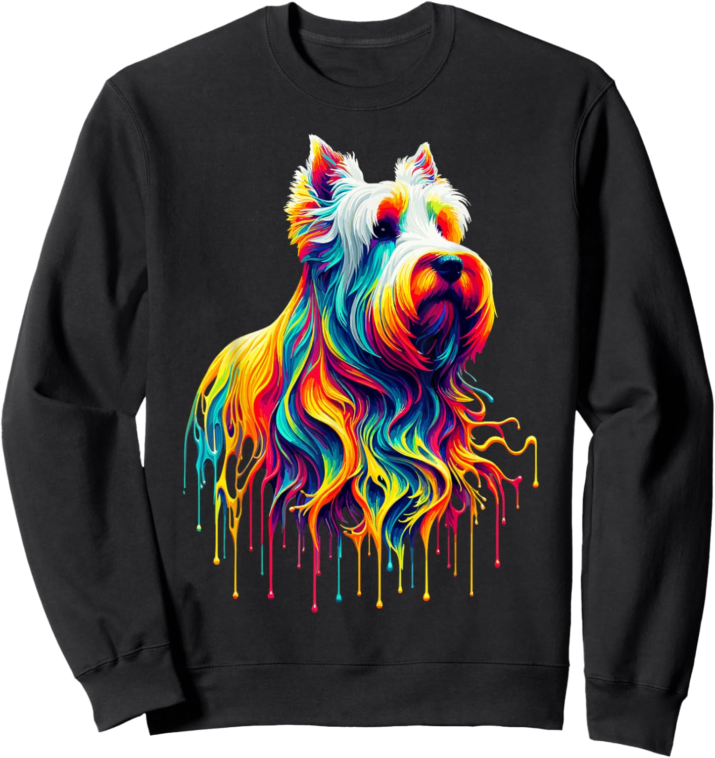 Dripping Paint Art Scottish Terrier Scottie Terriers Sweatshirt - Sweatshirt | Black