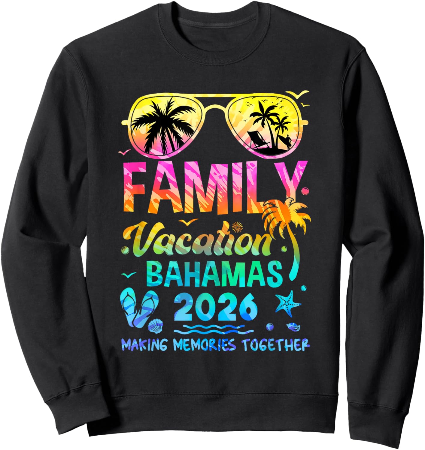 Family Vacation 2026 Bahamas Matching Memories Together Sweatshirt - Sweatshirt | Black