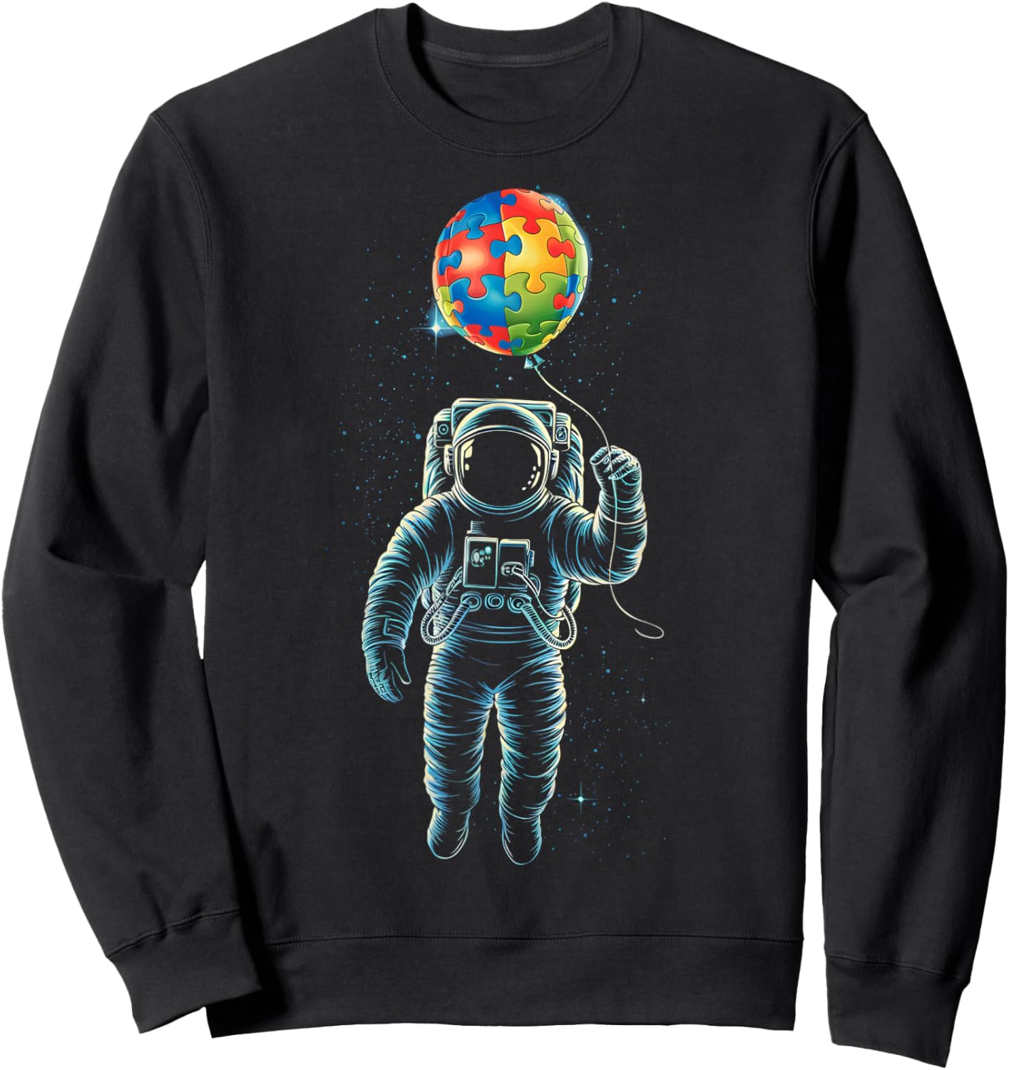 Astronaut Balloon Autism Awareness Space Autistic Boys Sweatshirt - Sweatshirt | Black