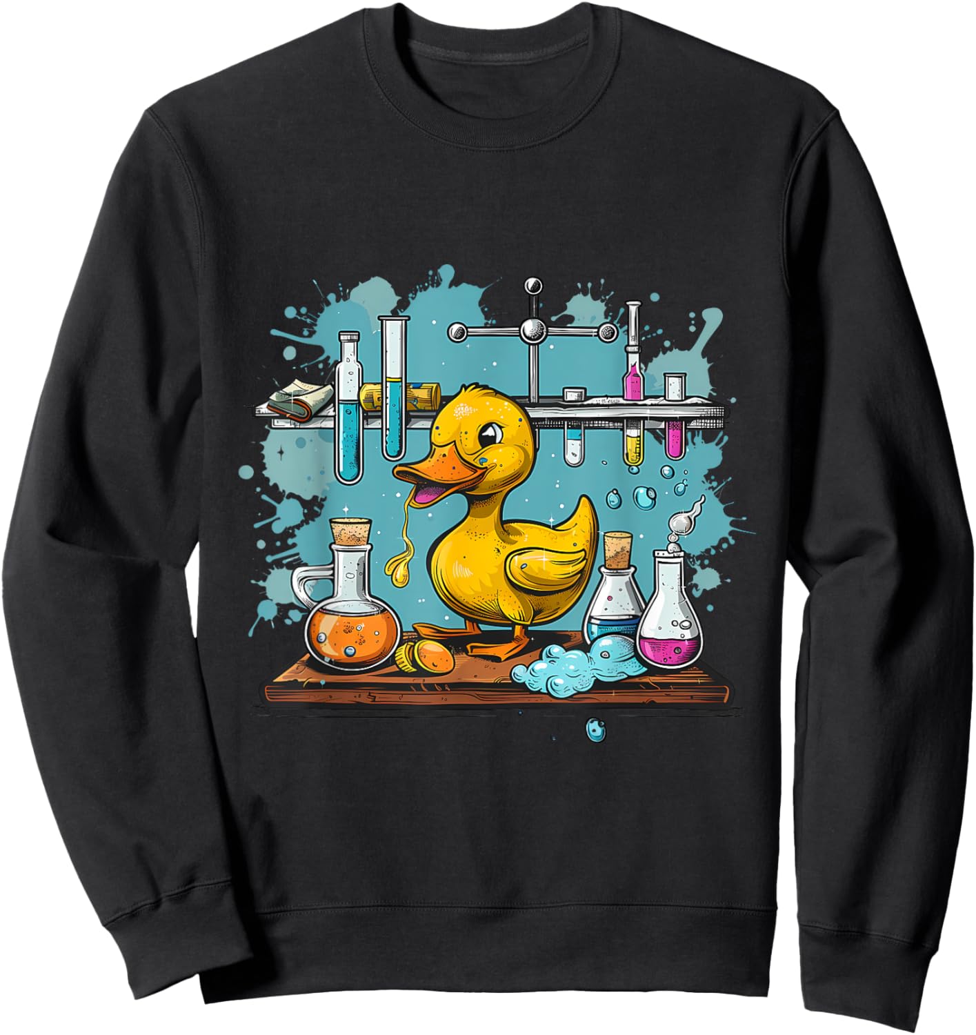 Rubber Duck Physics Chemists Teacher Science Rubber Duckie Women Kids Sweatshirt - Sweatshirt | Black