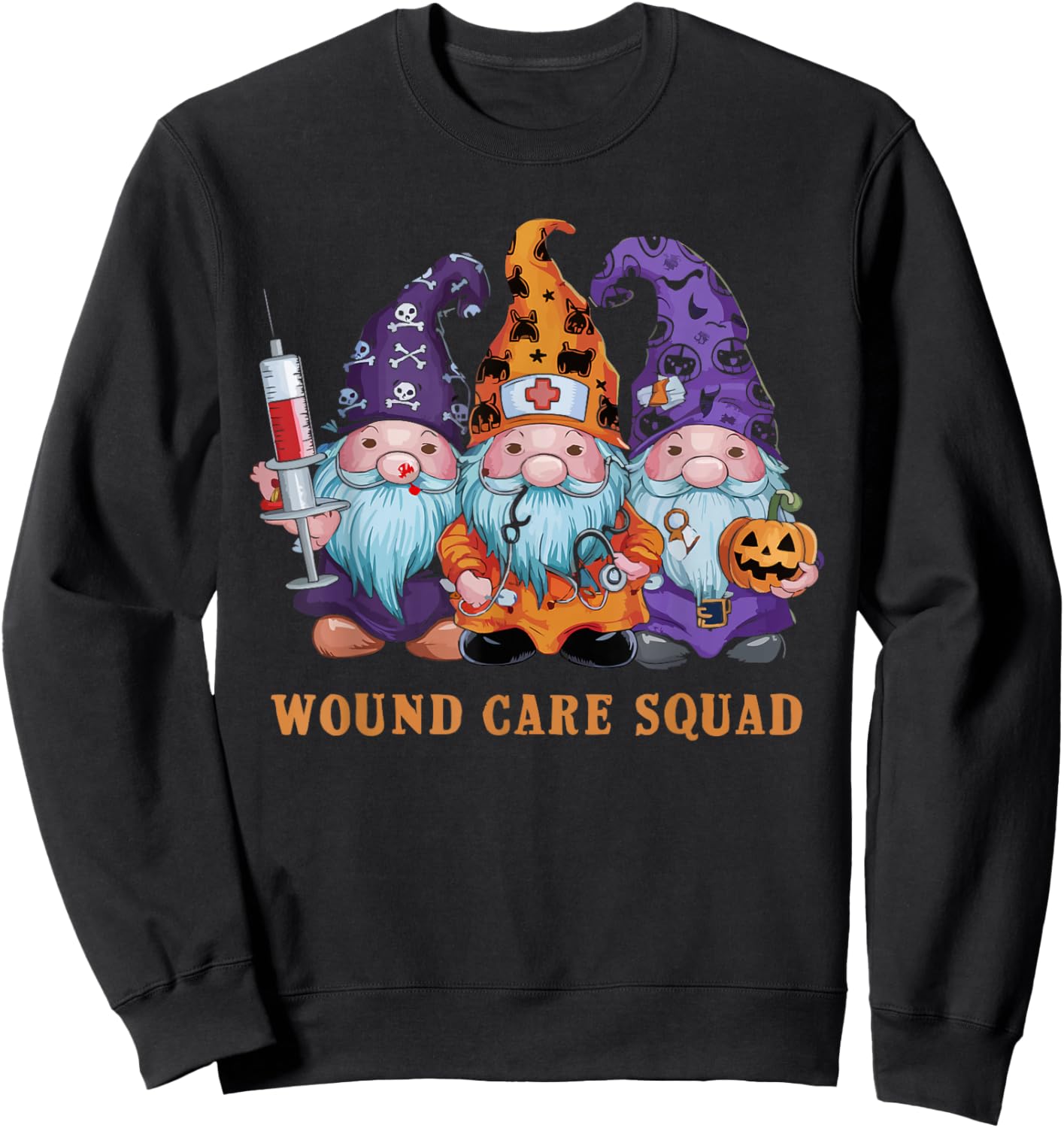 Halloween Wound Care Nurse Spooky Nursing Trick Or Treat Sweatshirt - Sweatshirt | Black