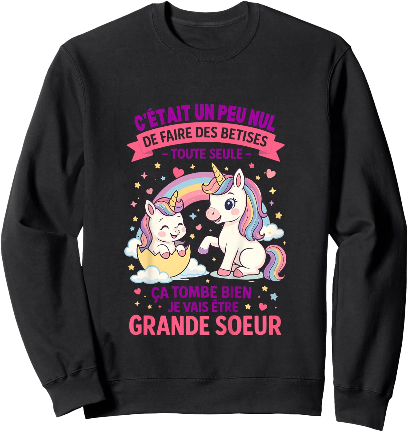Child Announcement Pregnancy Big Sister Nonsense Future Big Sister Sweatshirt - Sweatshirt | Black