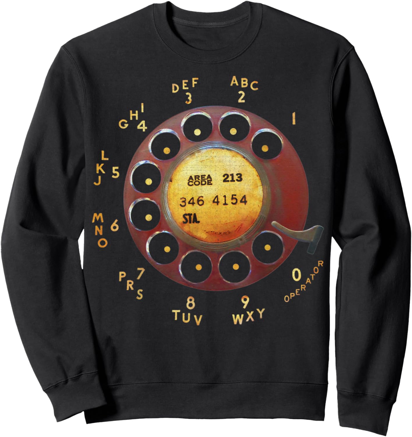 Retro Dial Plate Rotary Dial Phone Vintage Telephone Gifts Sweatshirt - Sweatshirt | Black