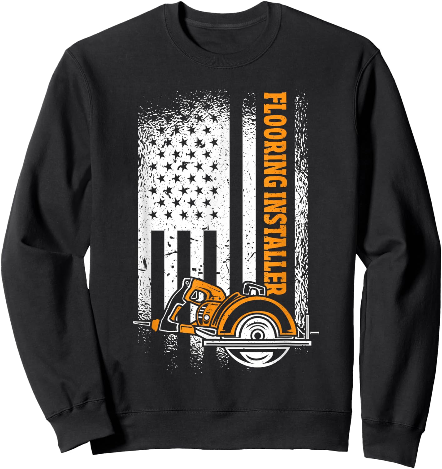 Floor Installer American Flag Flooring Installer Sweatshirt - Sweatshirt | Black