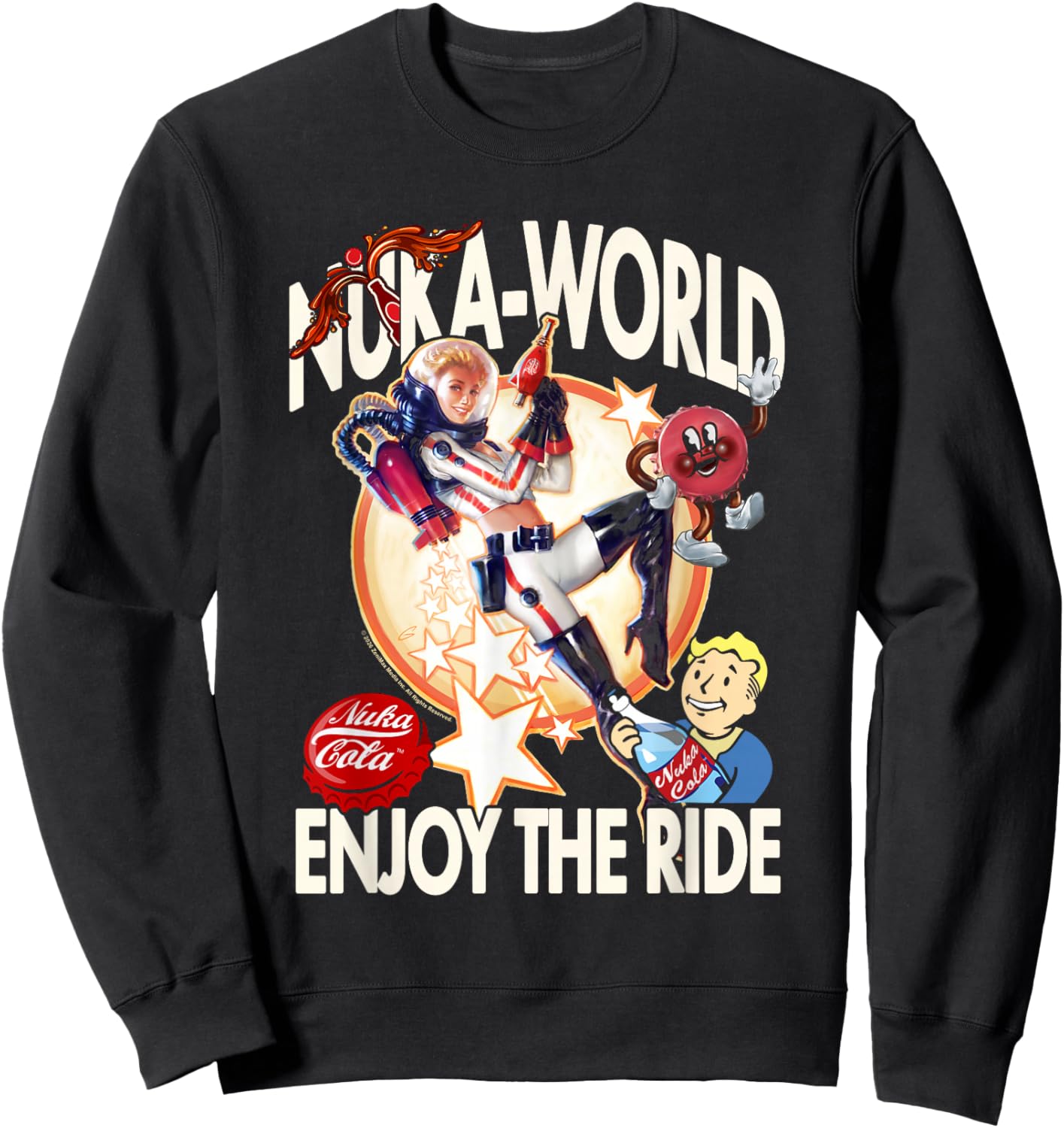 Fallout Video Game Nuka World Enjoy the Ride Vault Boy Sweatshirt - Sweatshirt | Black