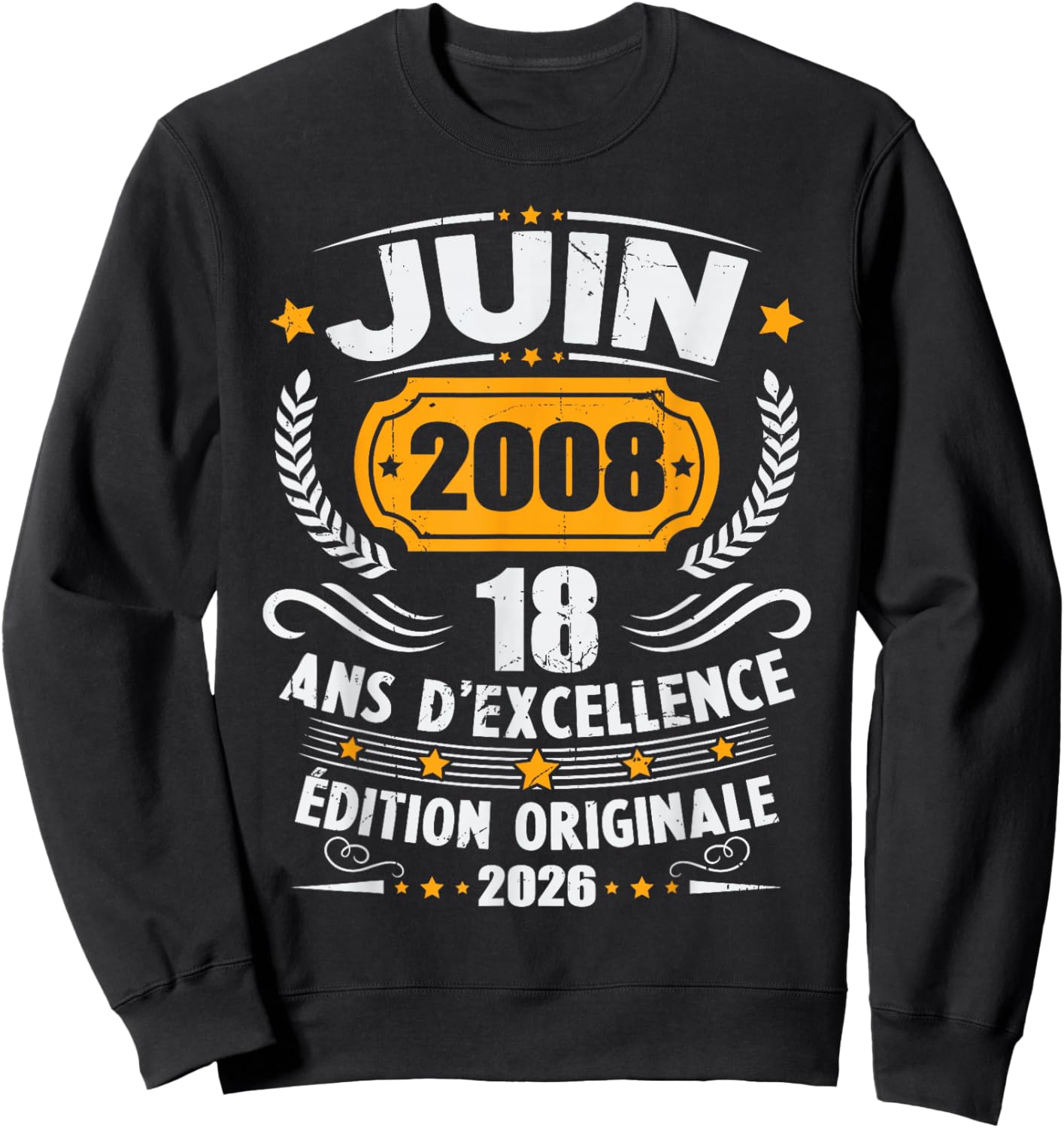 Vintage Cadeau d'anniversaire 18 Ans Née en Juin 2008 Sweatshirt - Sweatshirt | Black