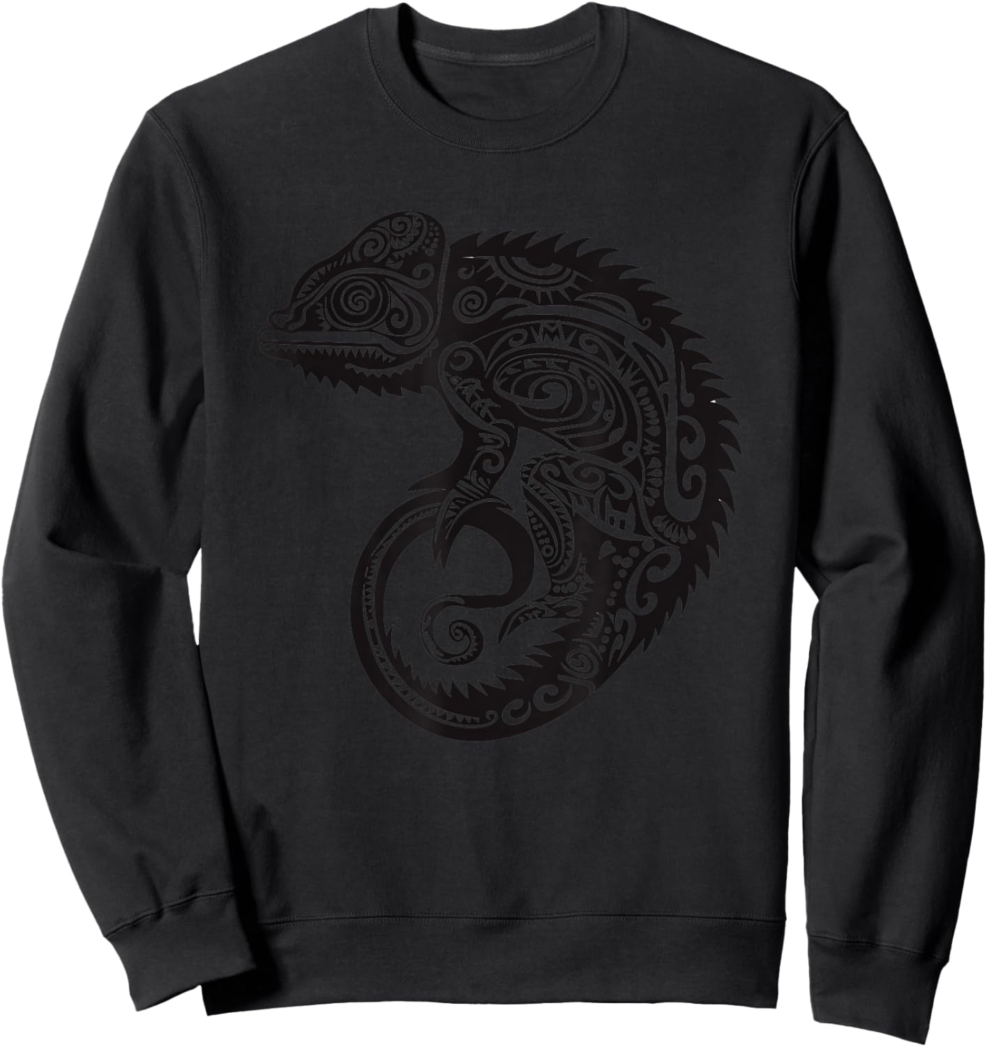 Tribal Hawaiian Chameleon Shirt - Hawaiian Tribal Sweatshirt - Sweatshirt | Black