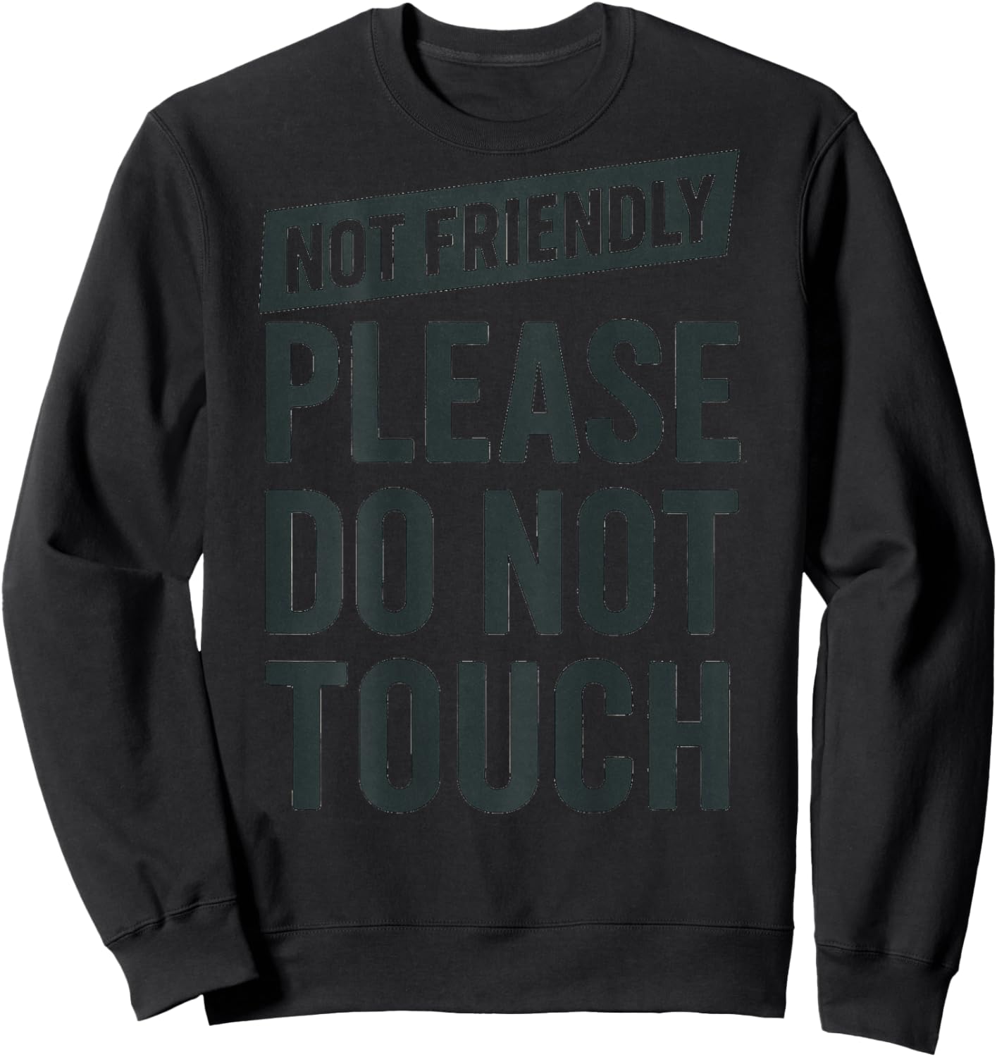 (On Back) Not Friendly Please Do Not Touch Sweatshirt - Sweatshirt | Black