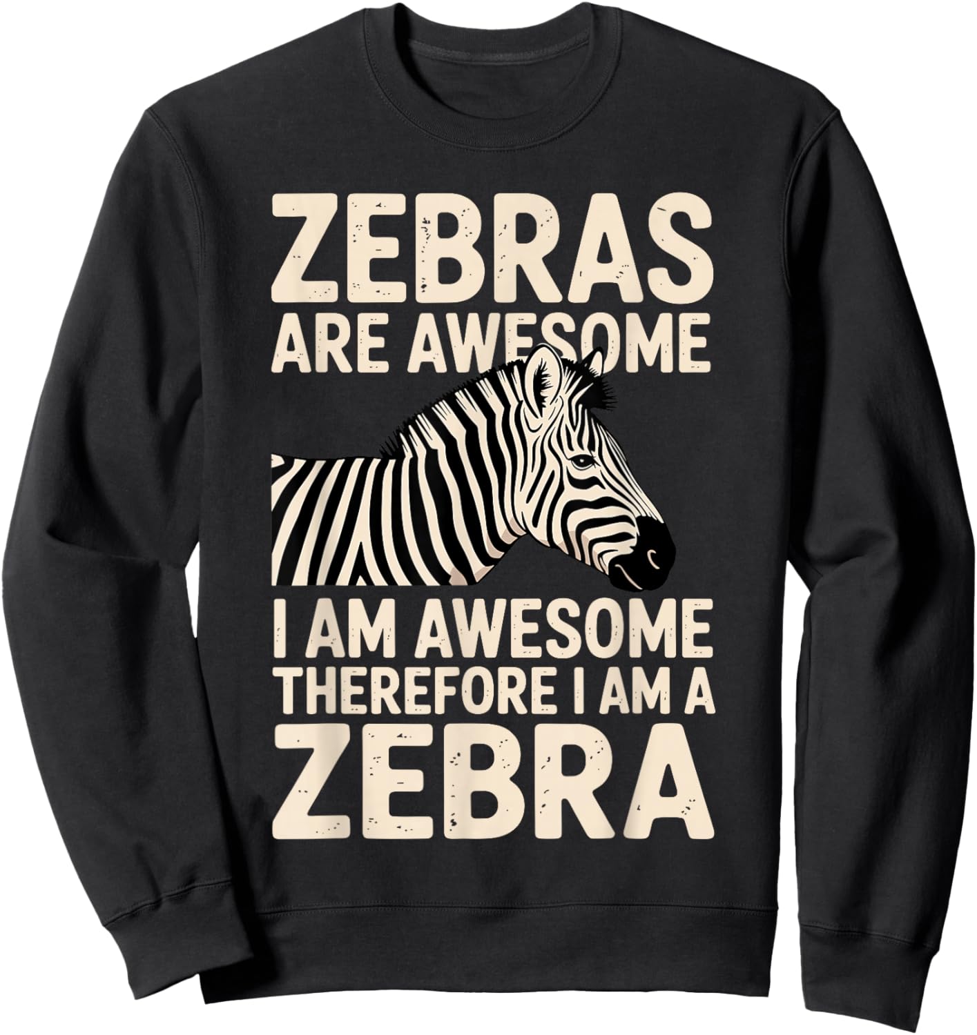 Zebra Costume Women Kids Toddler Zebra Print Zebra Sweatshirt - Sweatshirt | Black