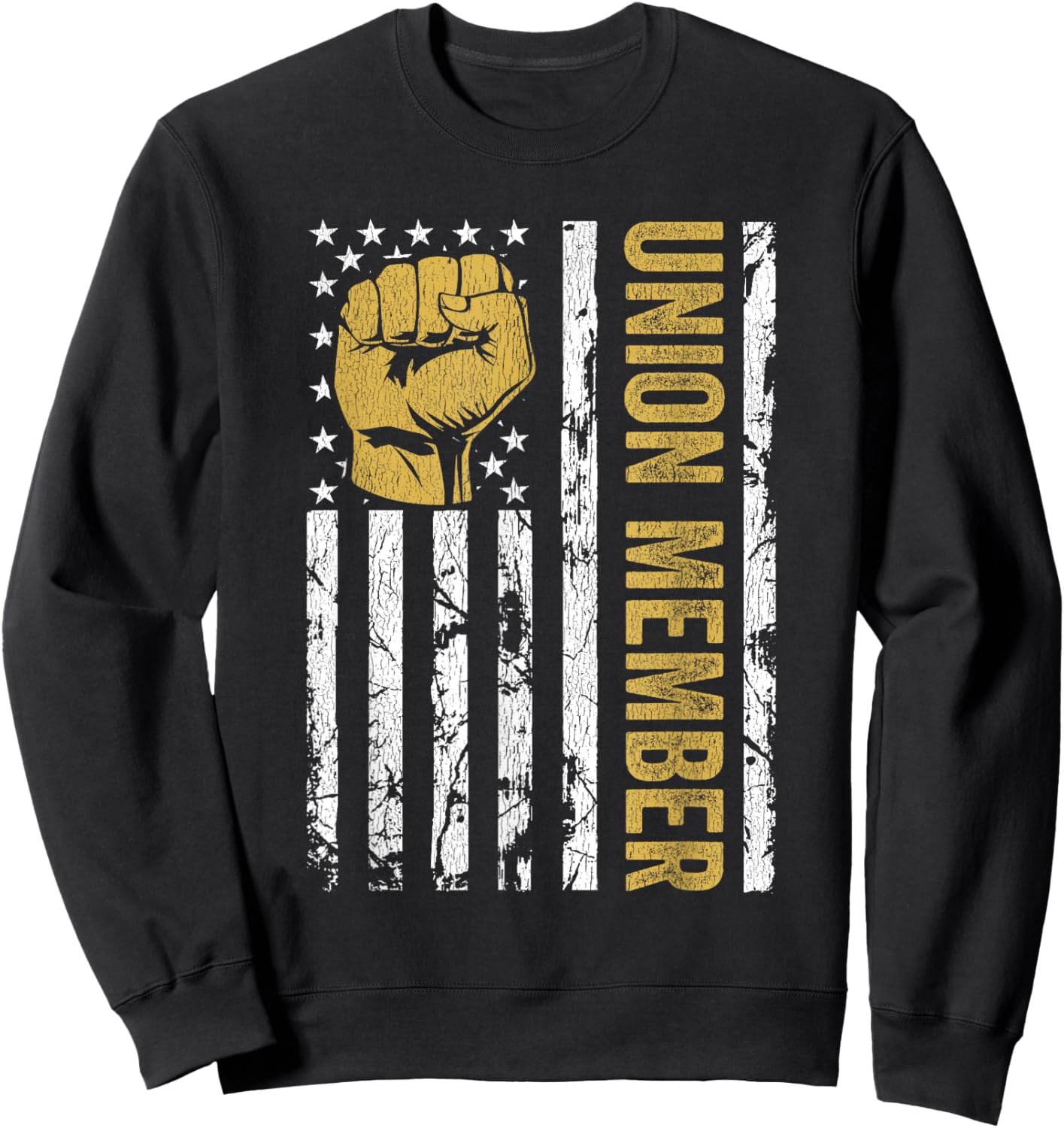 Proud Union Member USA American Pro Union Workers Rights Sweatshirt - Sweatshirt | Black