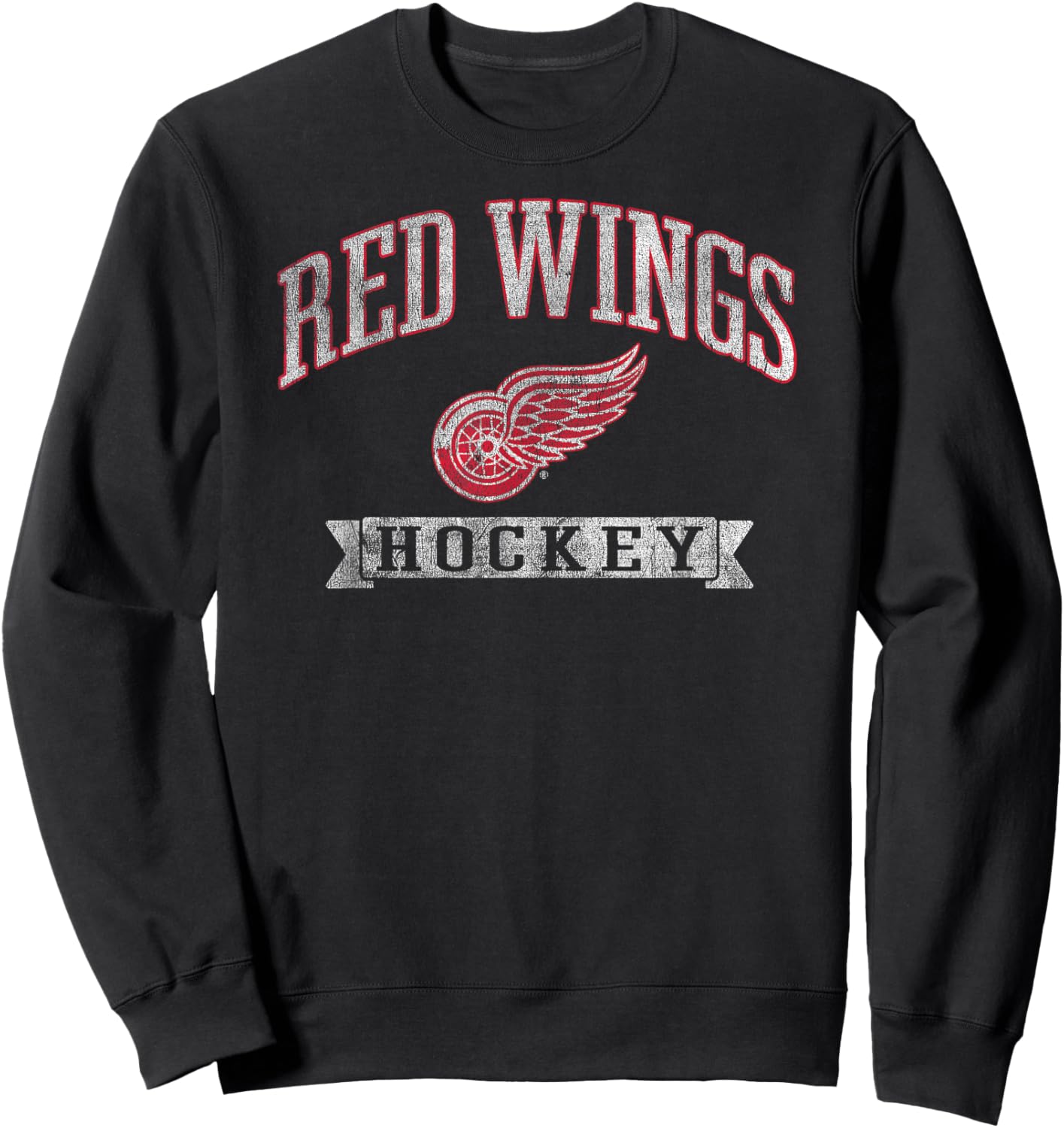 Detroit Red Wings Vintage Hockey Officially Licensed Sweatshirt - Sweatshirt | Black