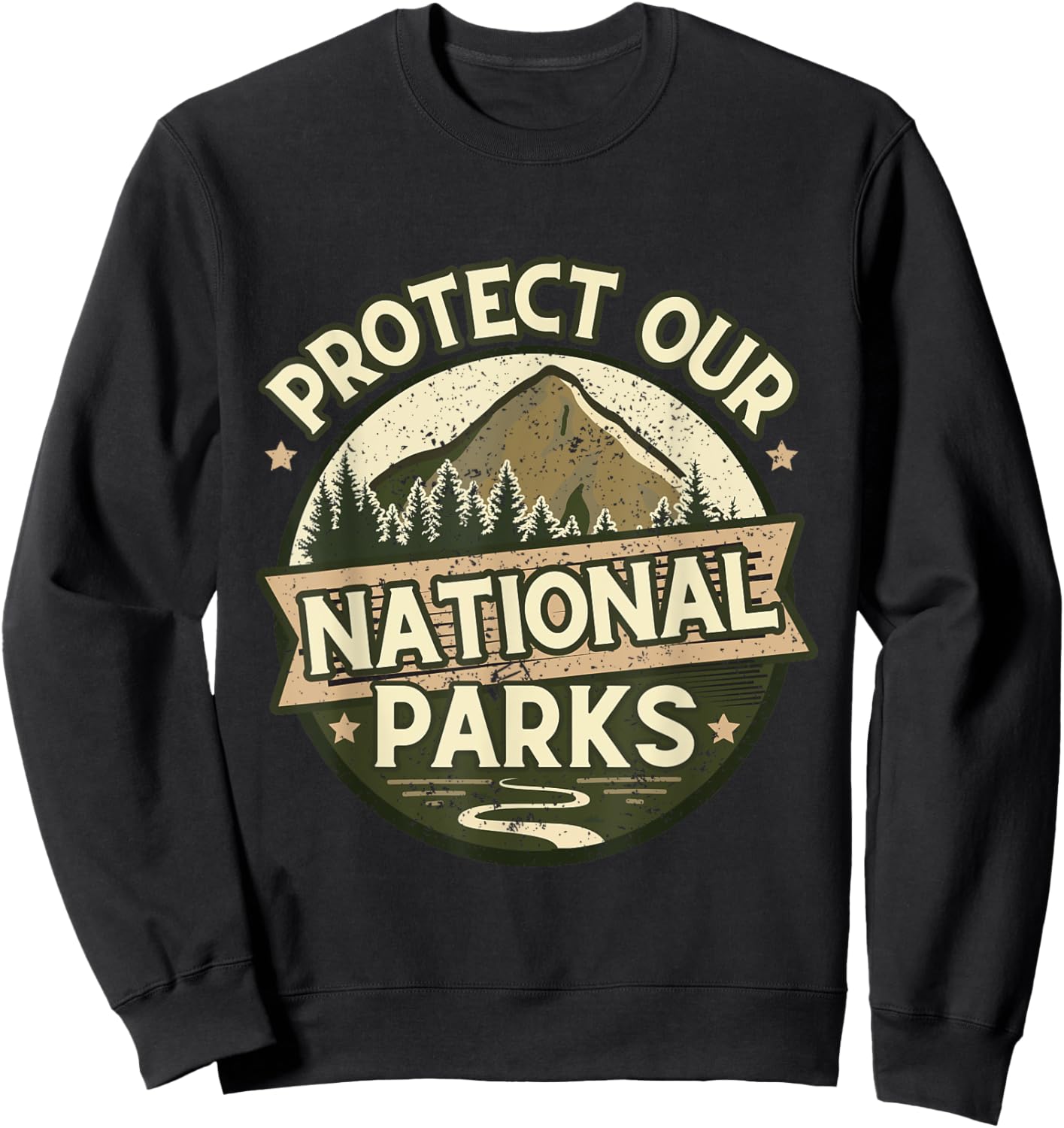 Protect Our National Parks – Hiking & Camping Conservation Sweatshirt - Sweatshirt | Black