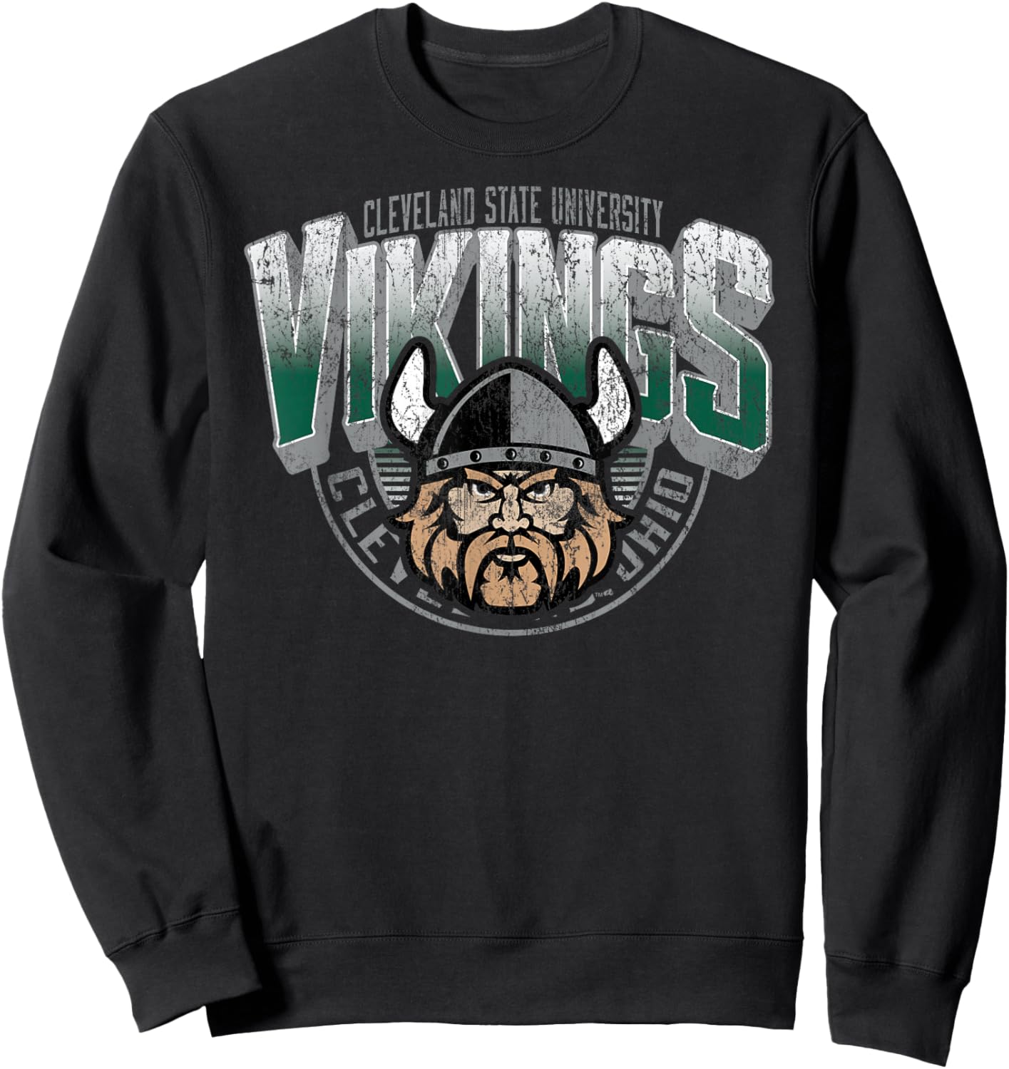 Cleveland State Vikings Vintage Major Green Sweatshirt - Sweatshirt | Black